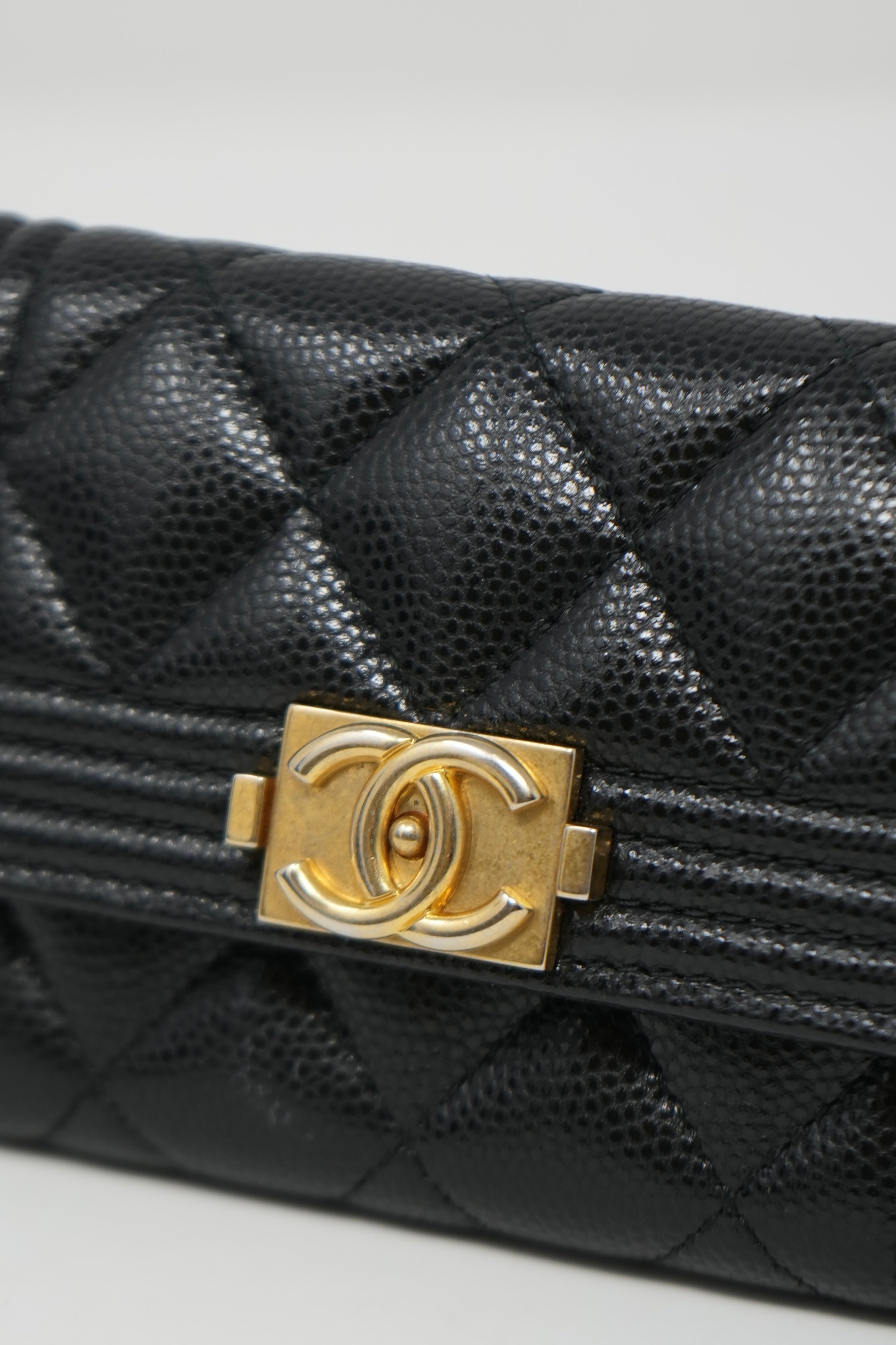 Pre-Owned Chanel CLASSIC Boy FLAP CARD HOLDER 2021