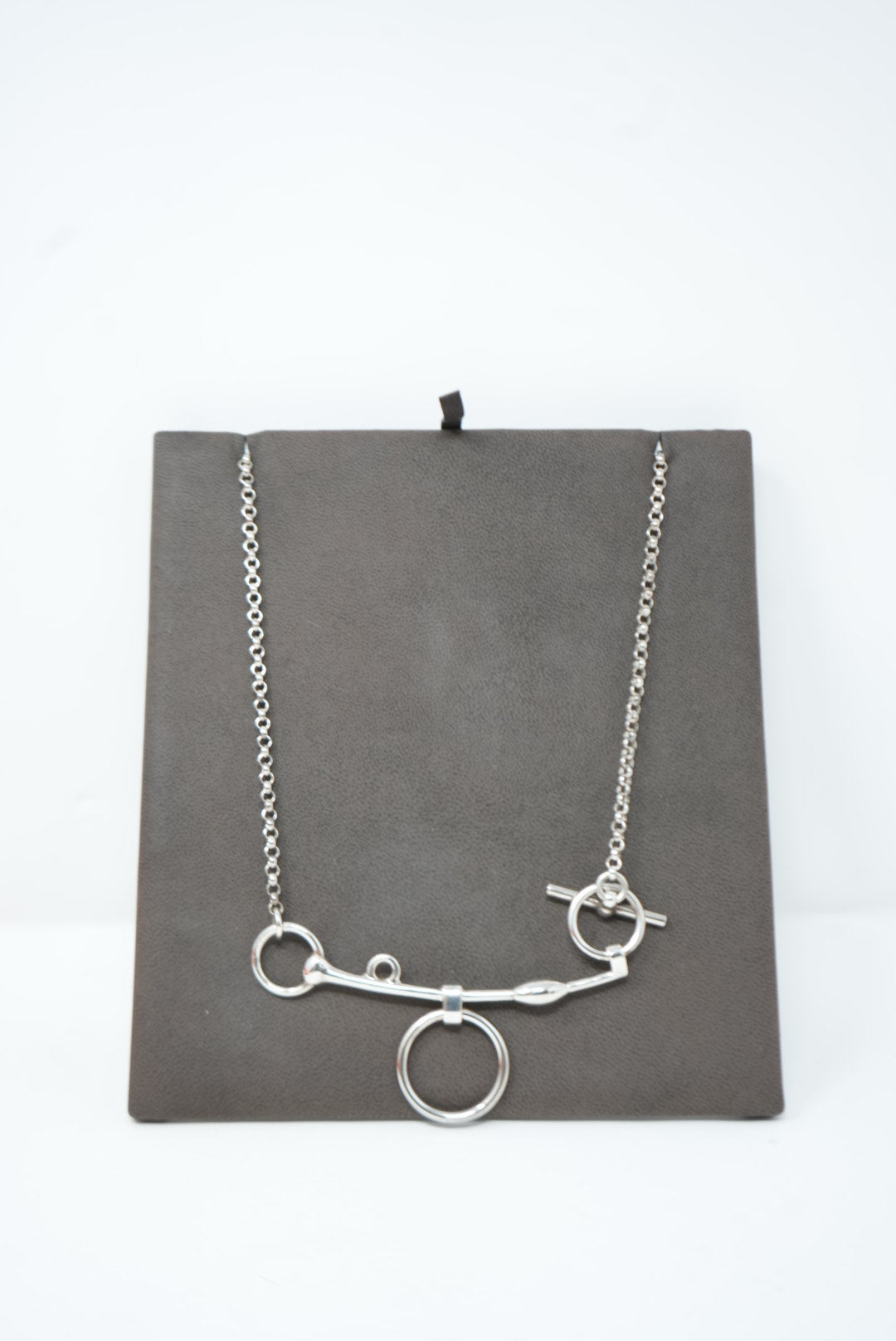 Hermes Sterling Silver Mors de Bride Long Necklace