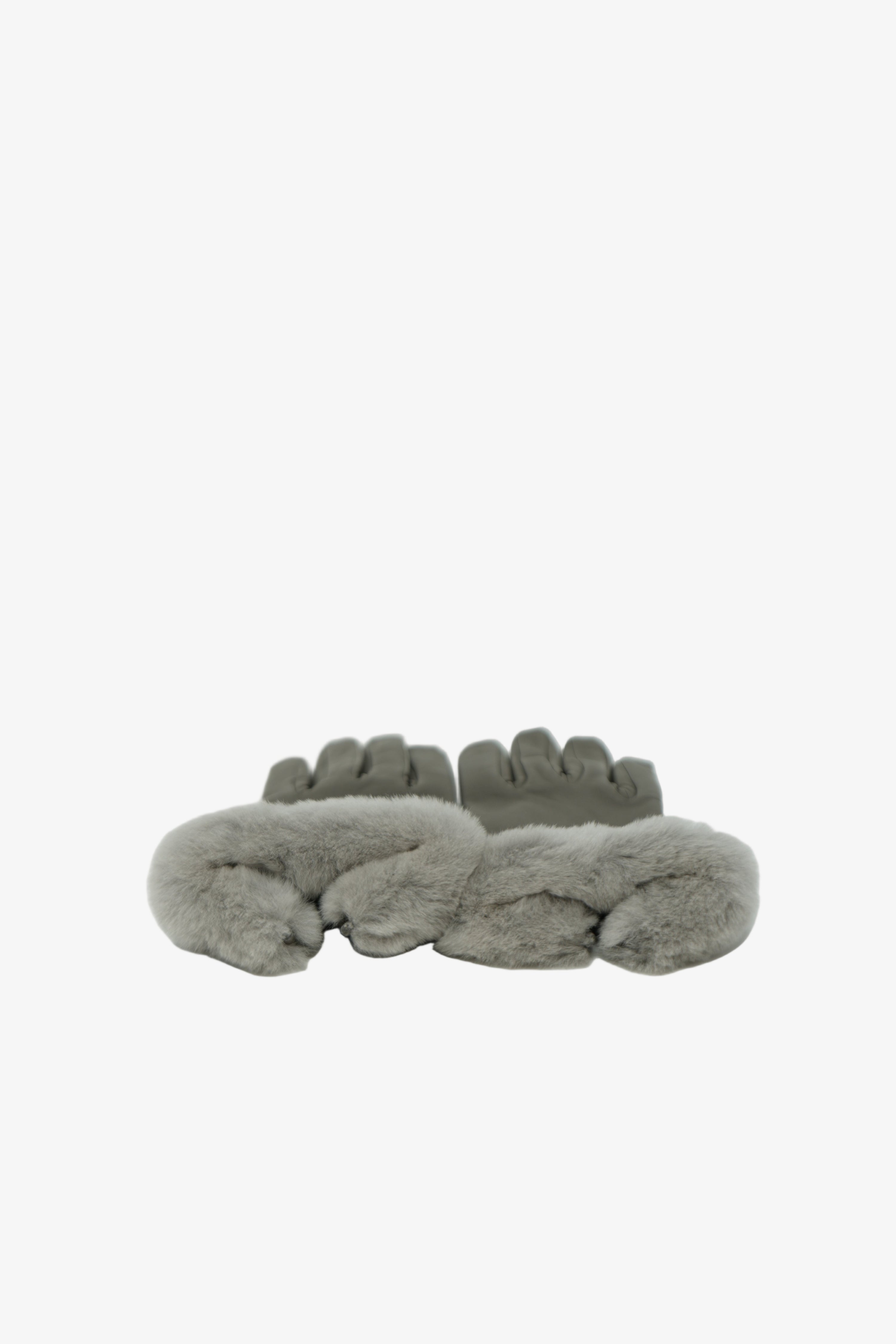 Hermes Leather/Fur Princesse Gloves