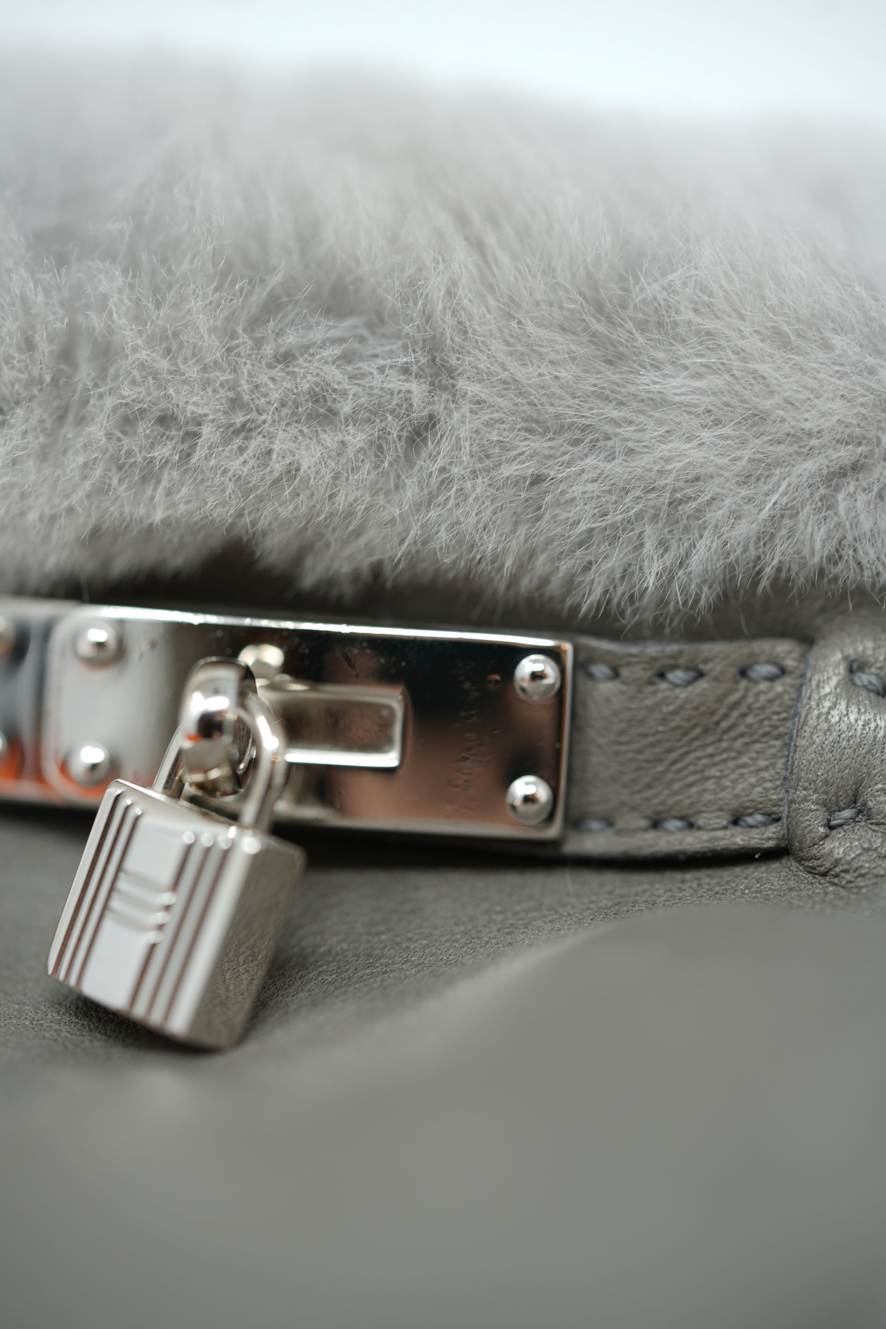 Hermes Leather/Fur Princesse Gloves