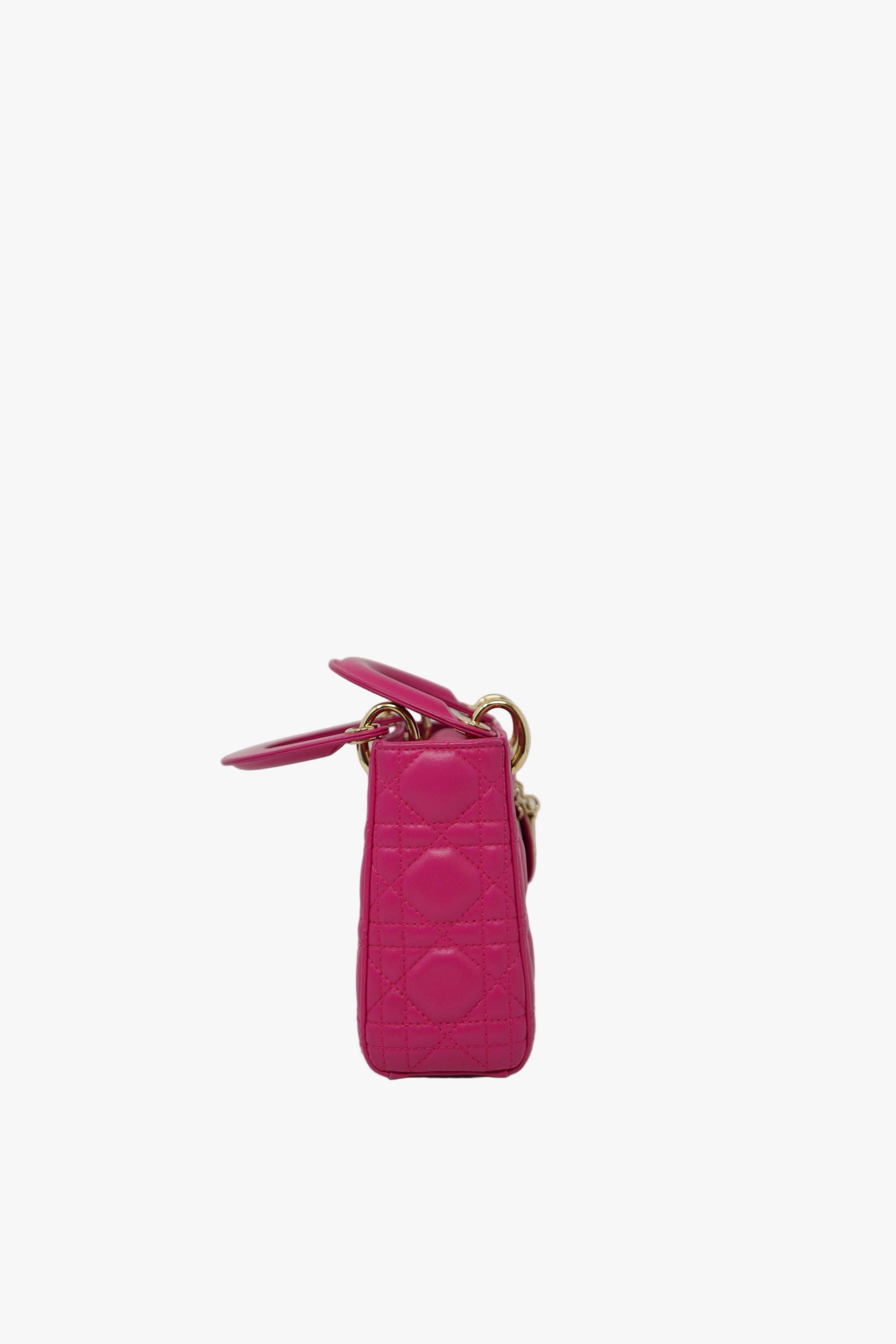 Christian Dior 2013 Mini Lady Dior Handbag Lambskin