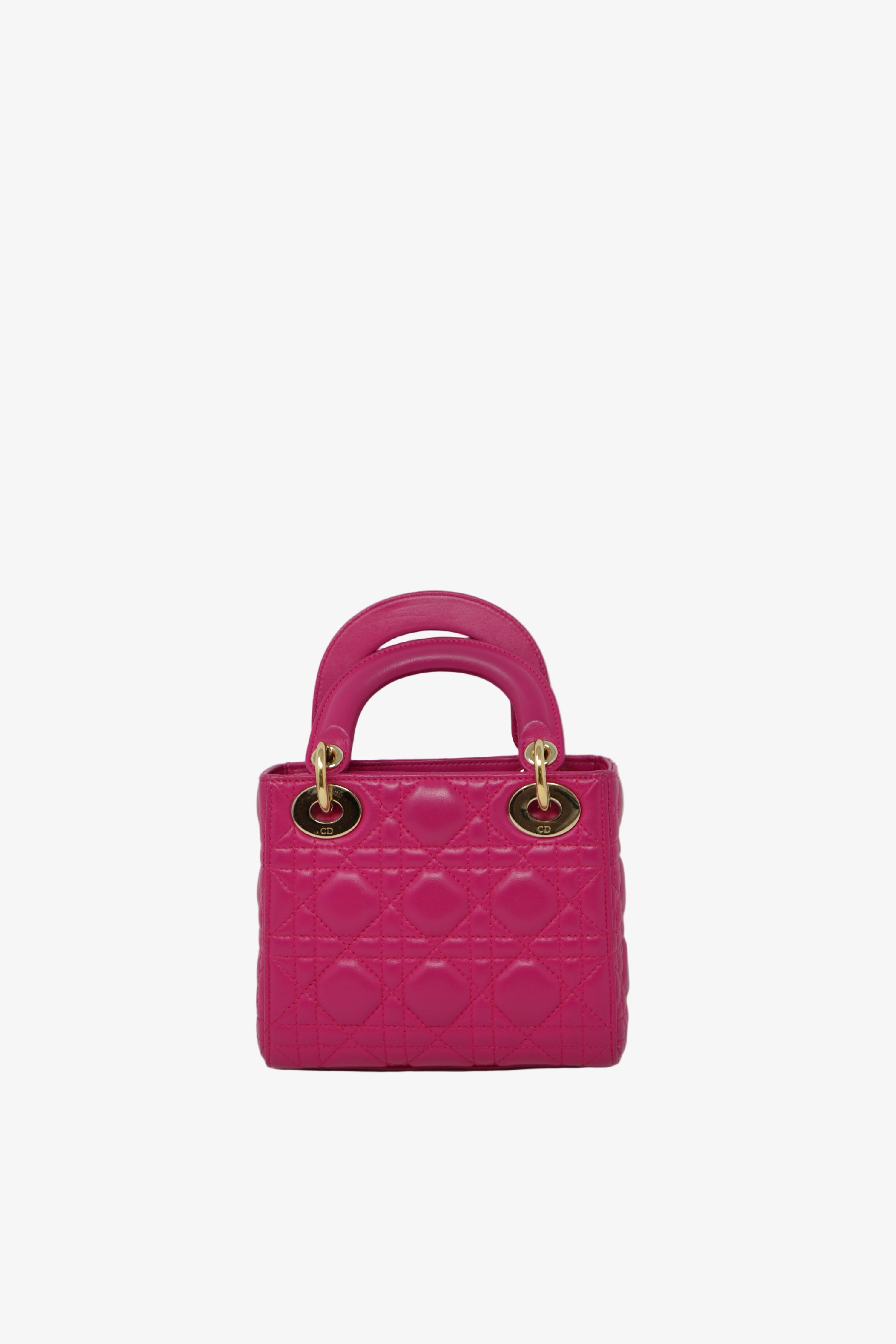 Christian Dior 2013 Mini Lady Dior Handbag Lambskin