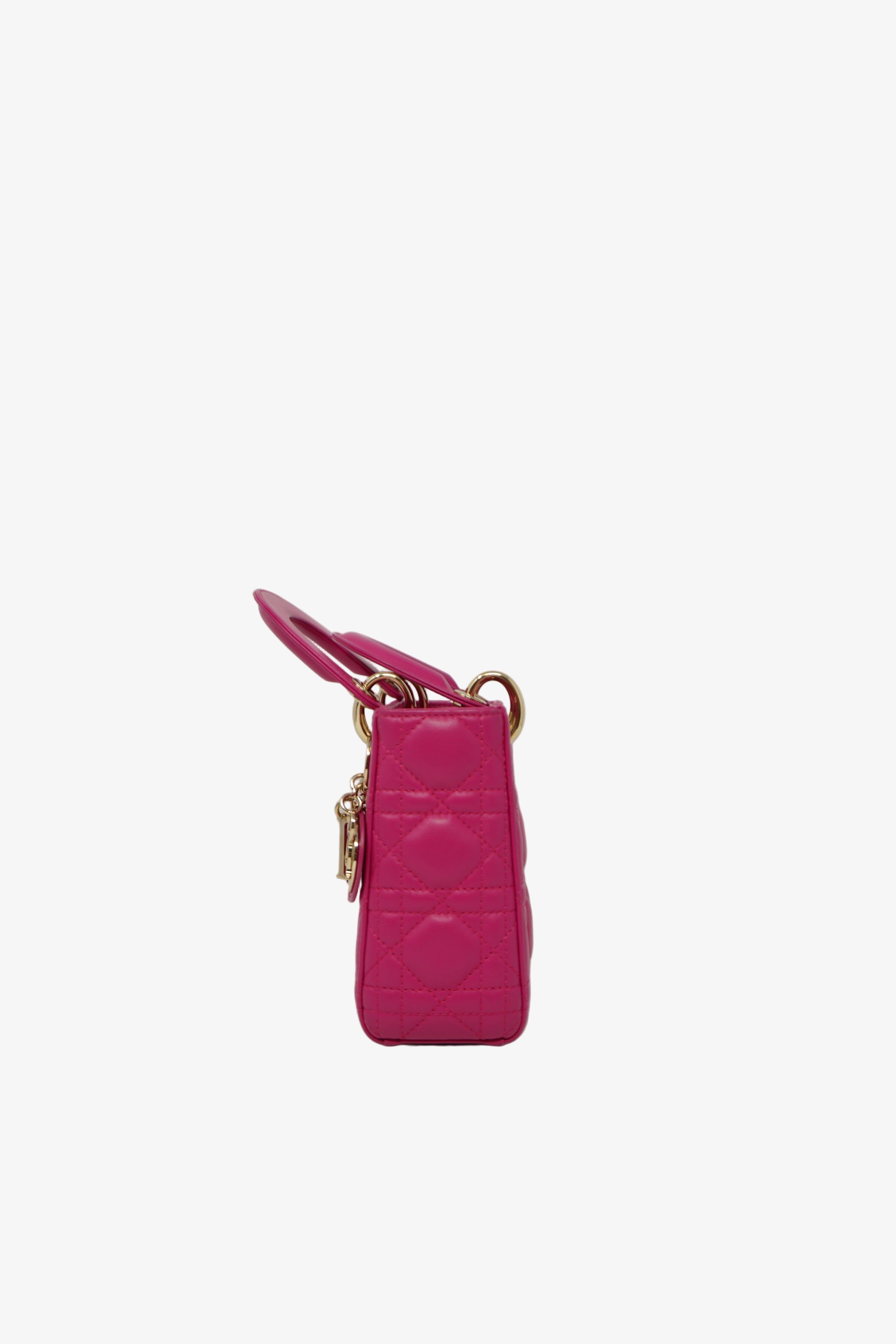Christian Dior 2013 Mini Lady Dior Handbag Lambskin