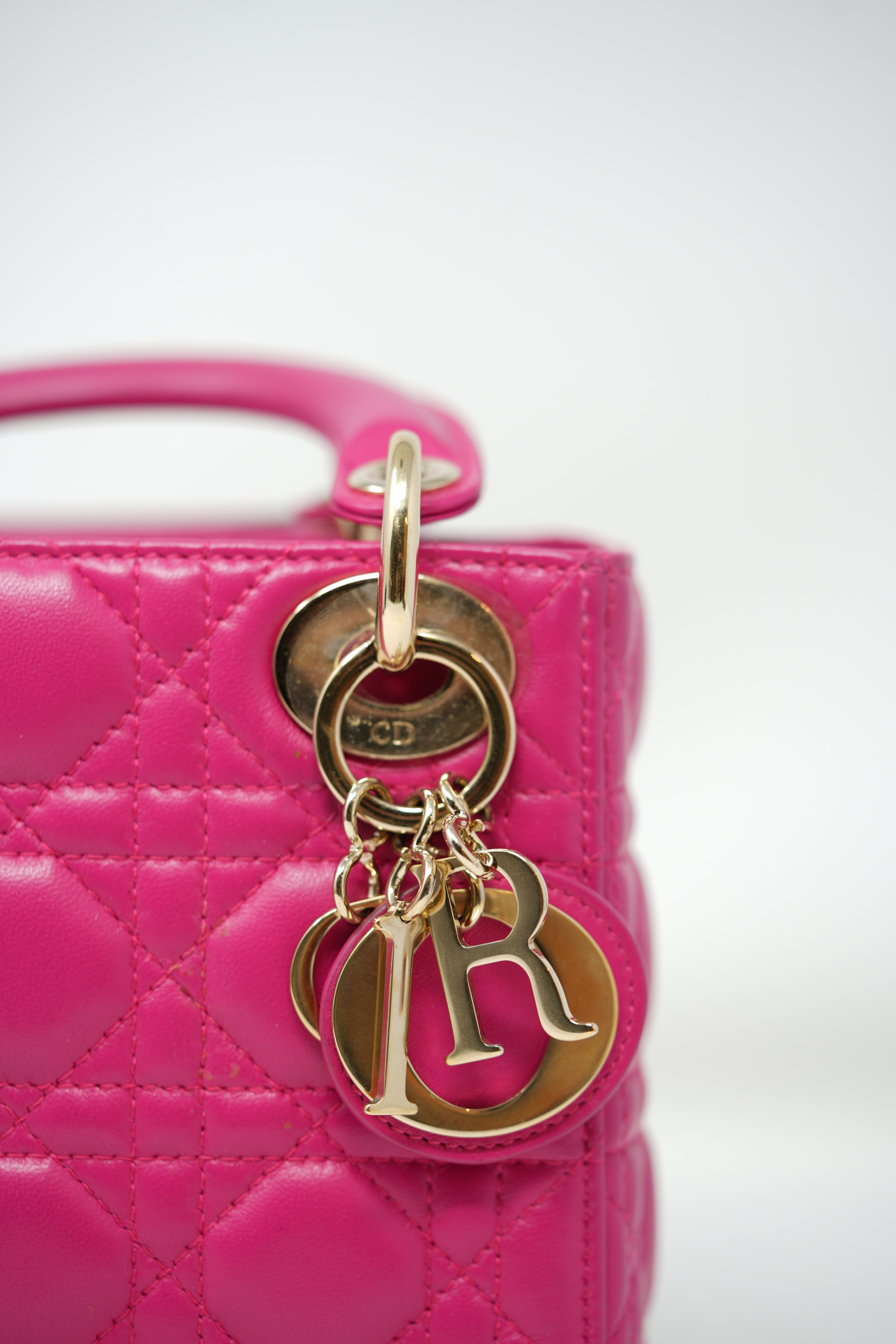 Christian Dior 2013 Mini Lady Dior Handbag Lambskin