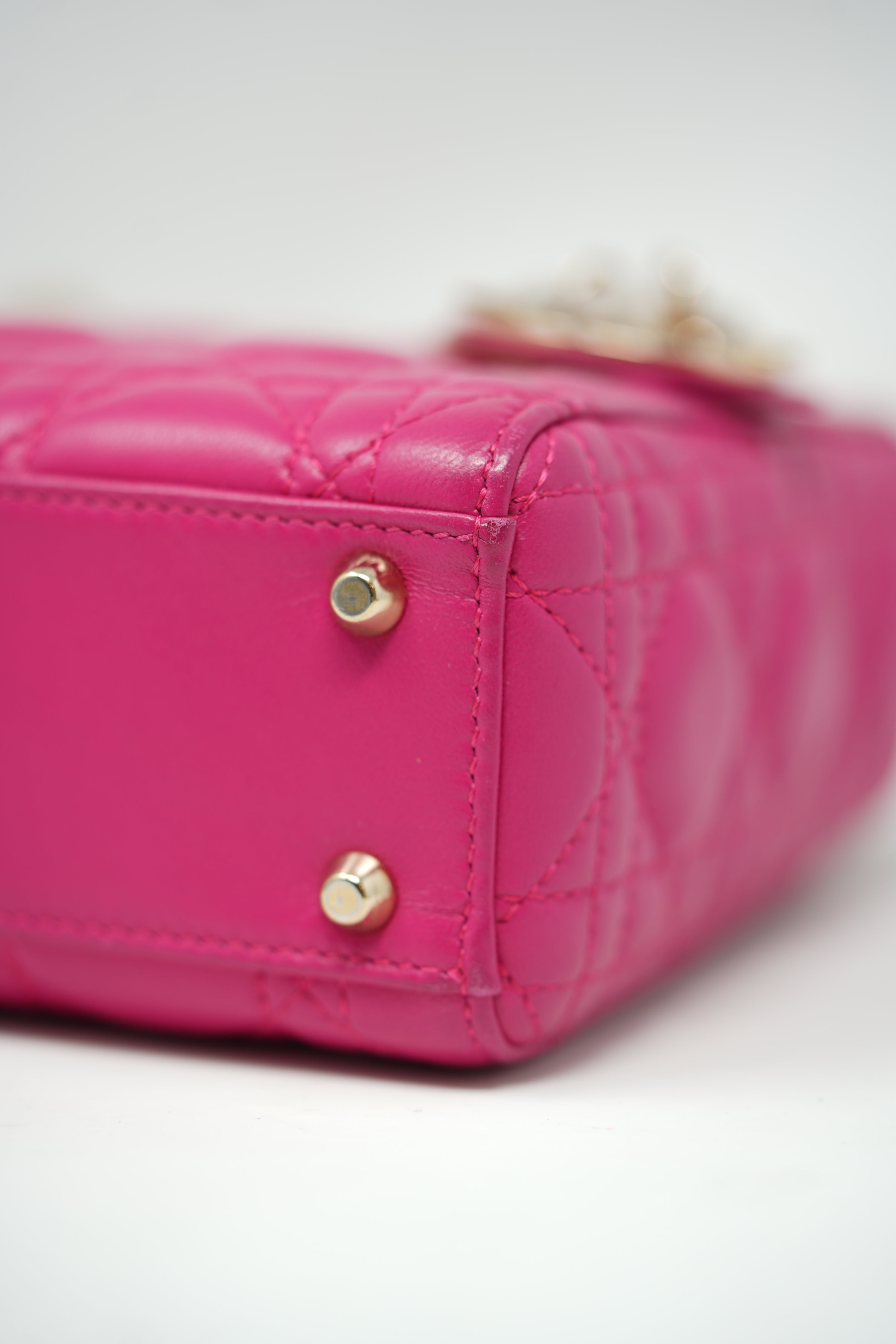 Christian Dior 2013 Mini Lady Dior Handbag Lambskin