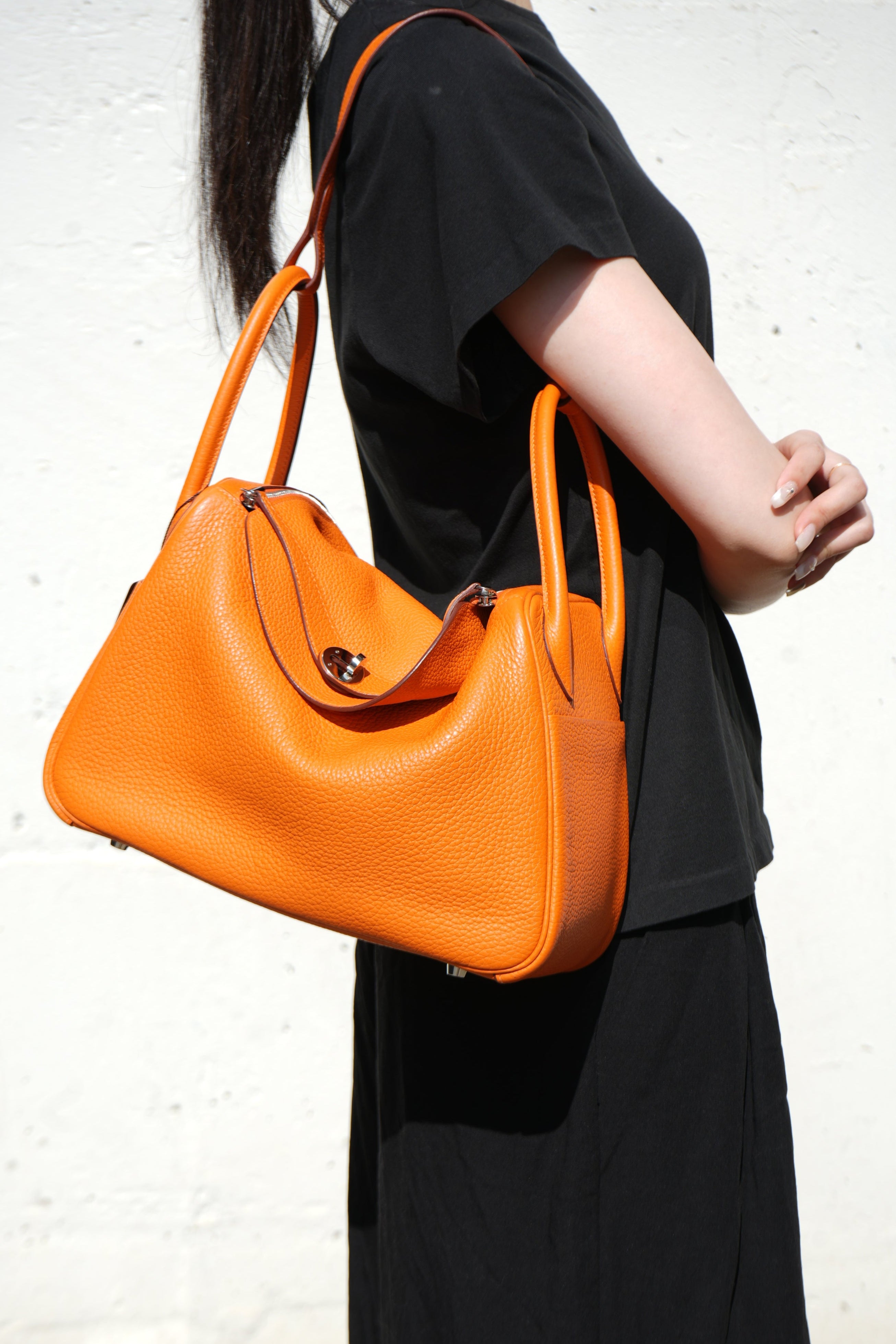 Hermes Lindy 30 TC Leather Handbag T 2015