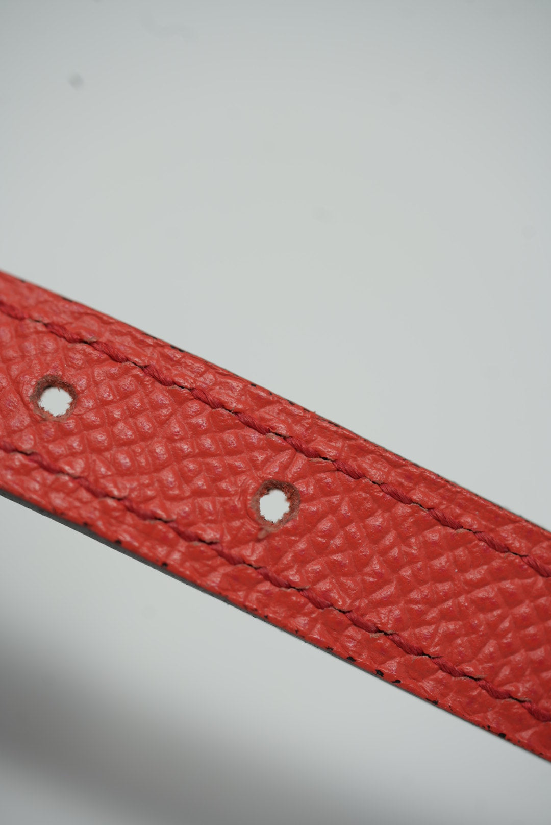 Hermes Chaine D'ancre Leather Strap Belt Coral/Red #85