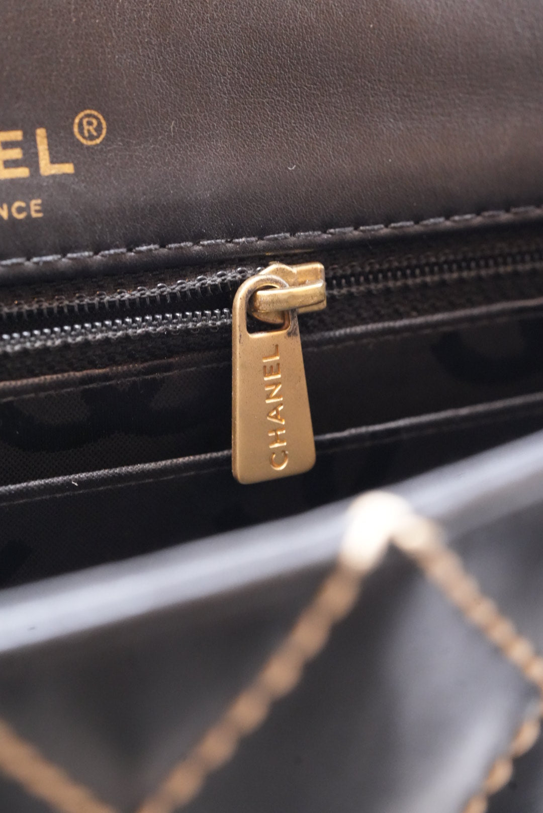 Pre-Owned CHANEL Wild Stitch Shoulder Bag Black 2003-2004