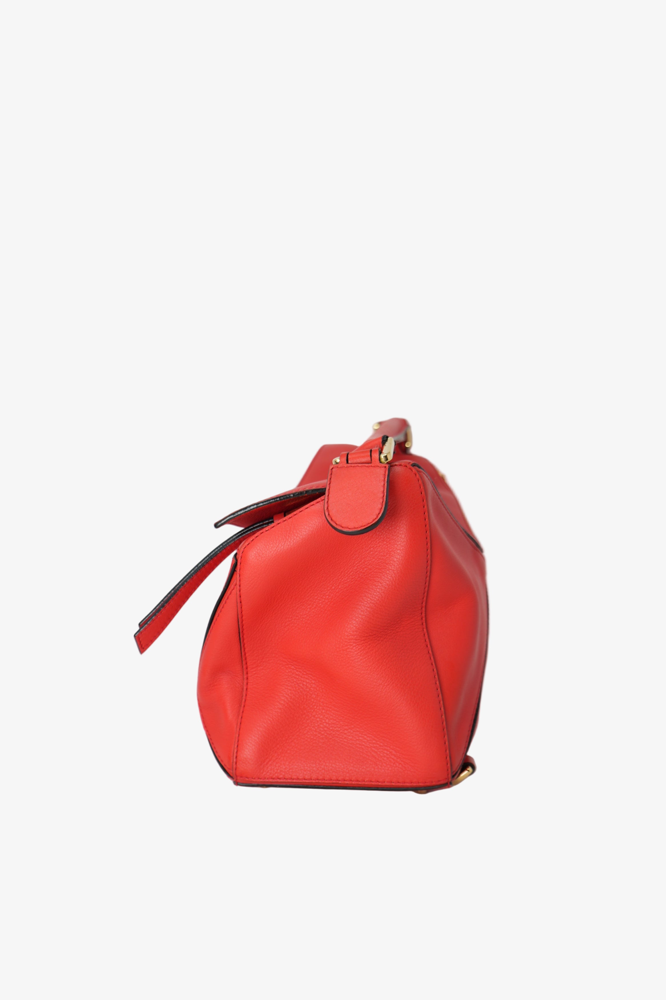 Loewe Calfskin Medium Puzzle Bag Red