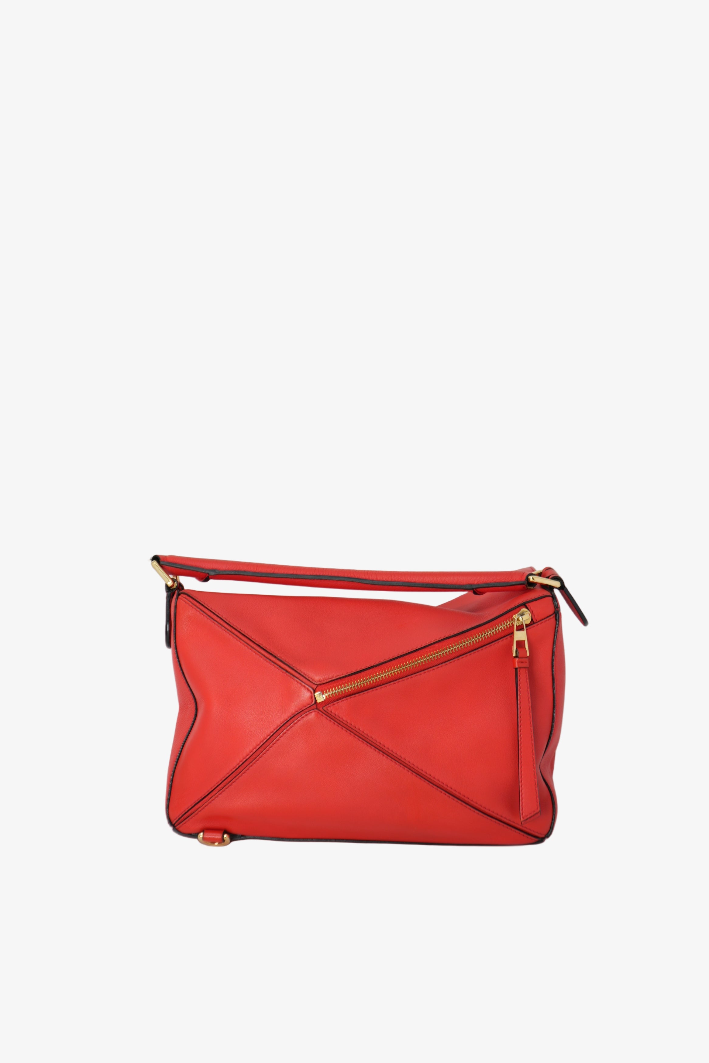 Loewe Calfskin Medium Puzzle Bag Red
