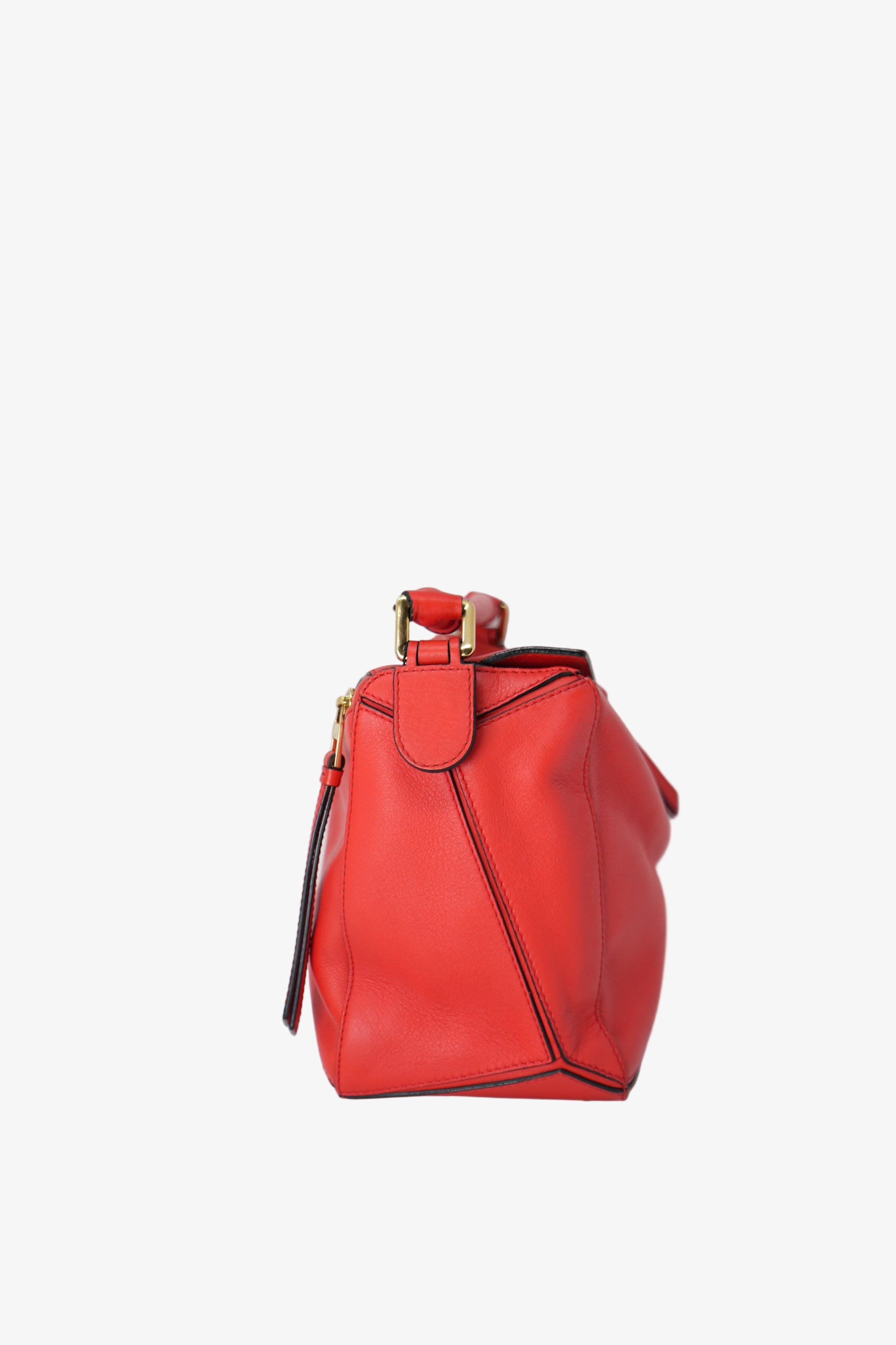 Loewe Calfskin Medium Puzzle Bag Red