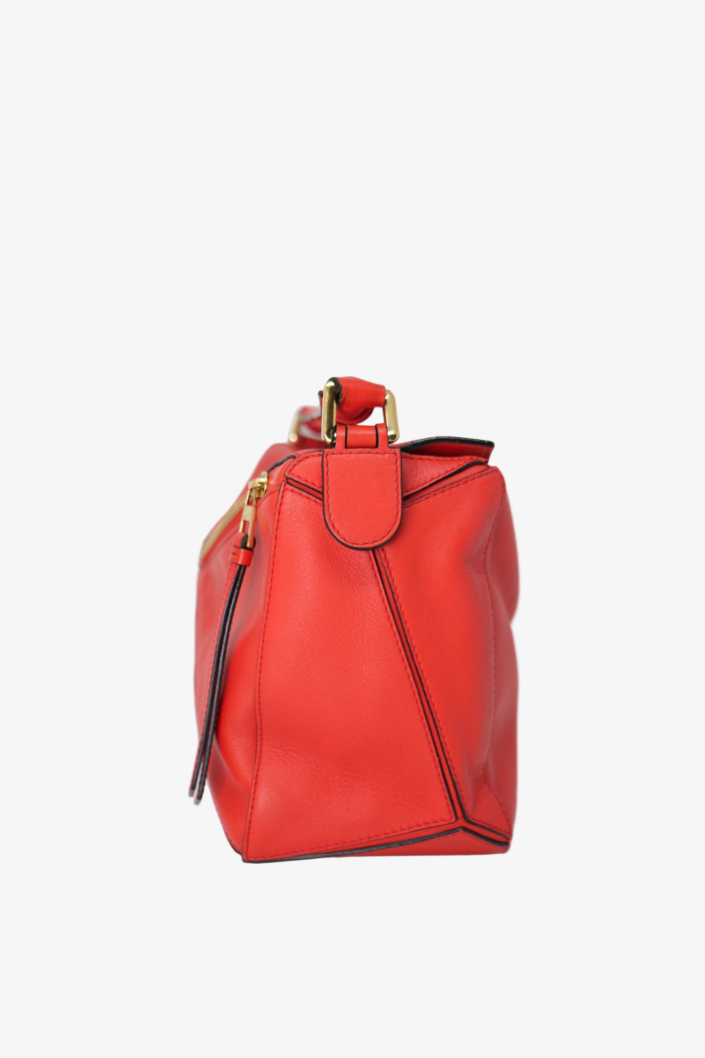 Loewe Calfskin Medium Puzzle Bag Red