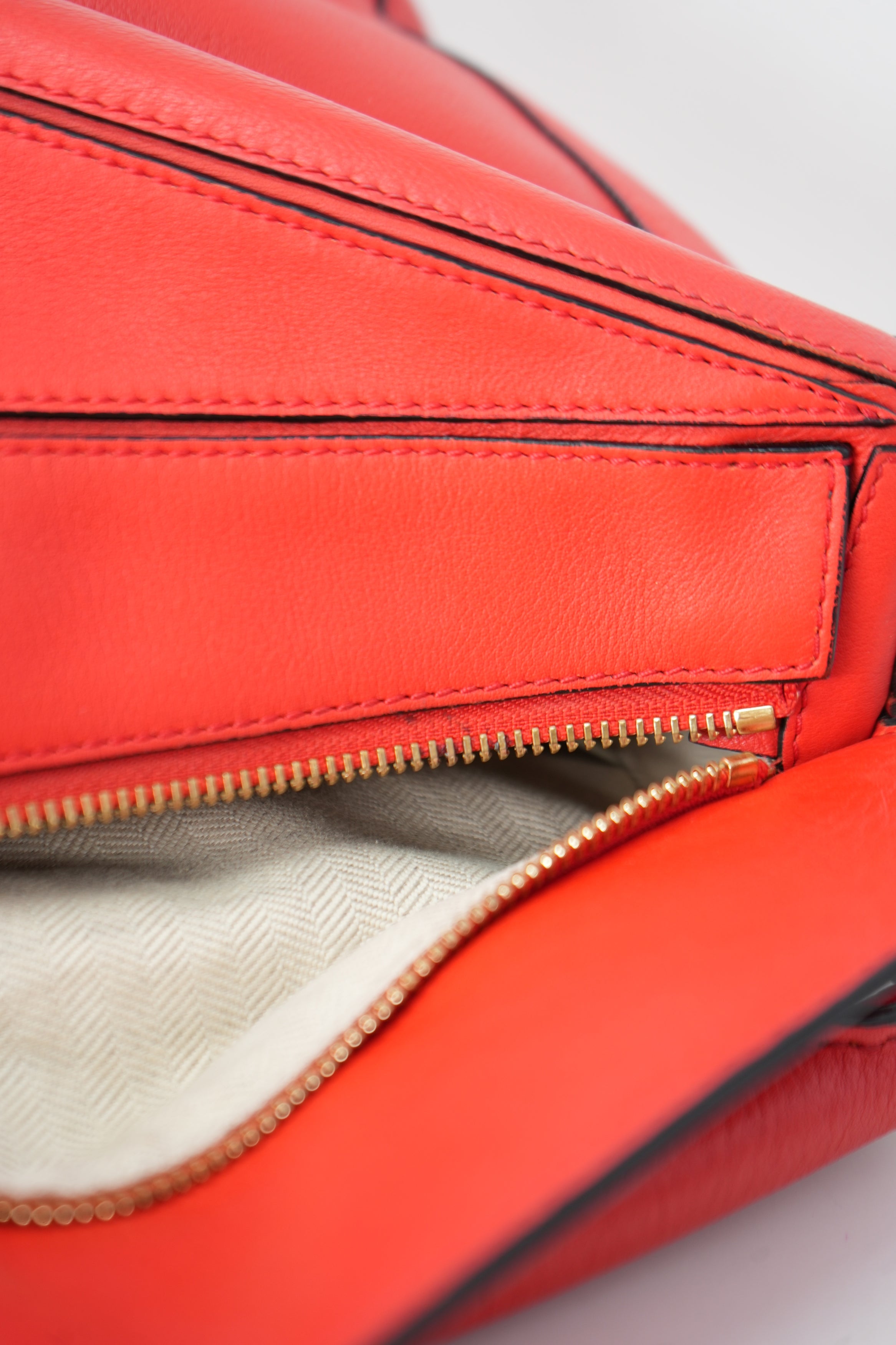 Loewe Calfskin Medium Puzzle Bag Red