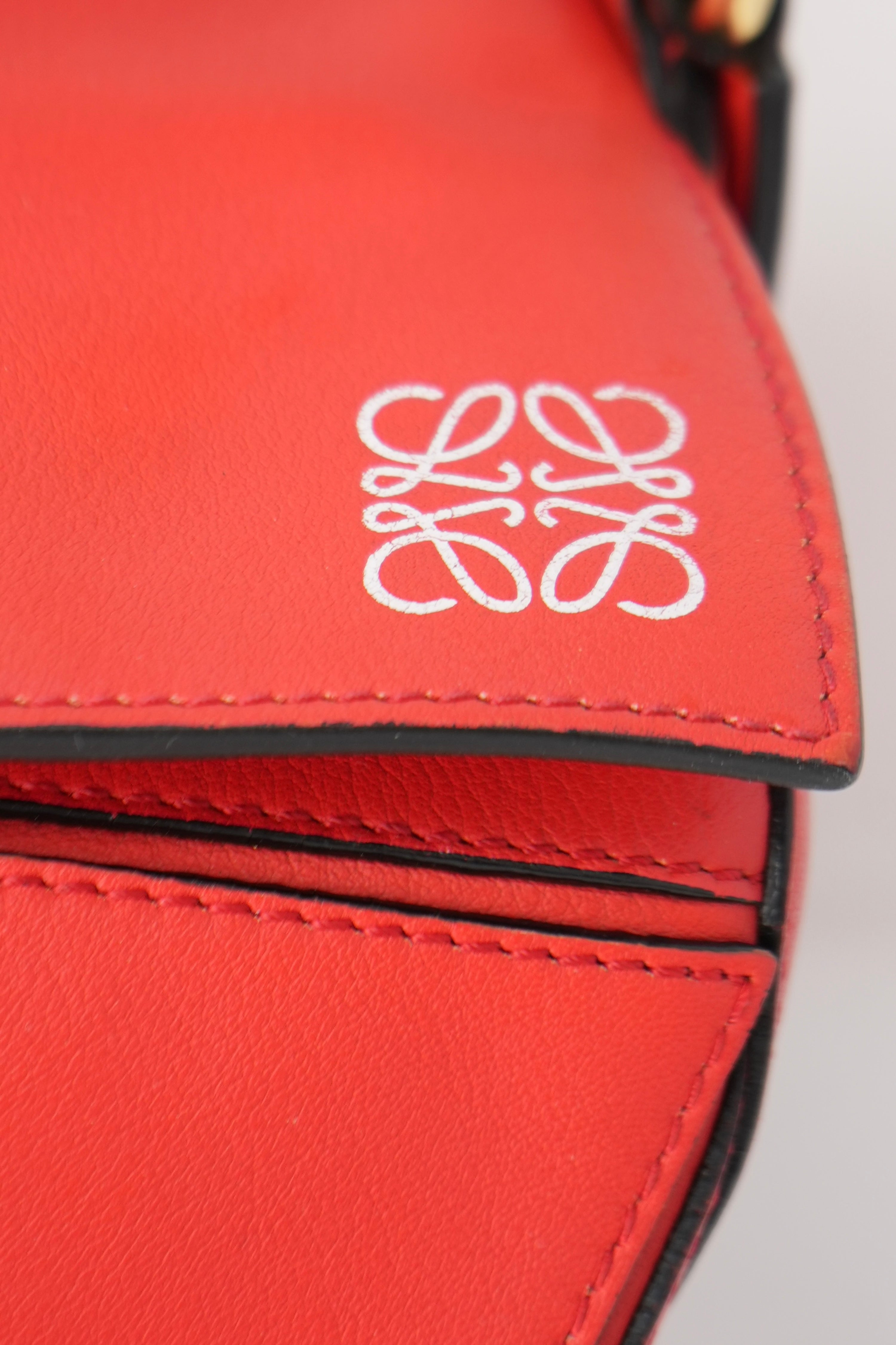 Loewe Calfskin Medium Puzzle Bag Red