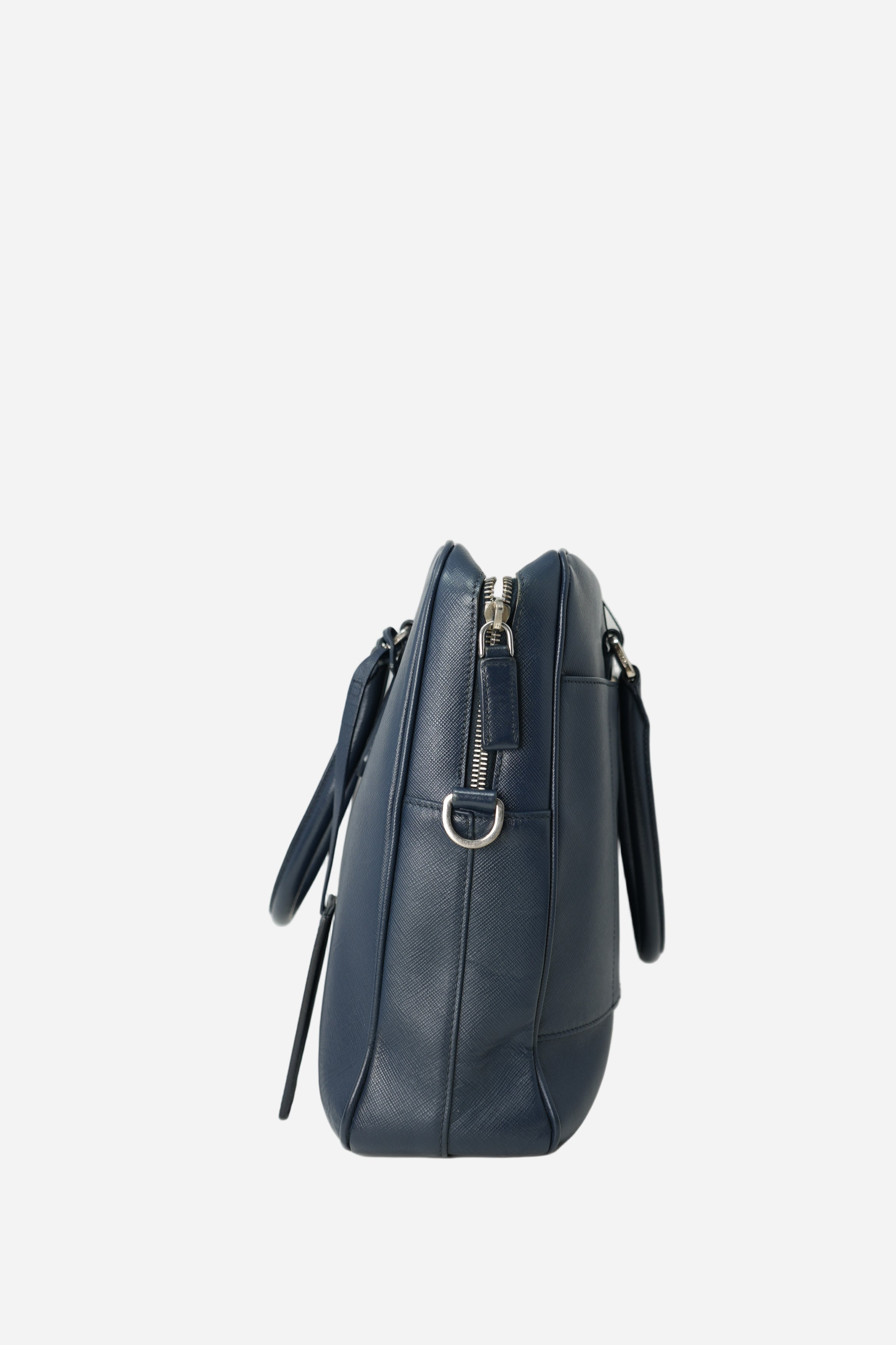 Prada Saffiano Leather Work Bag Navy