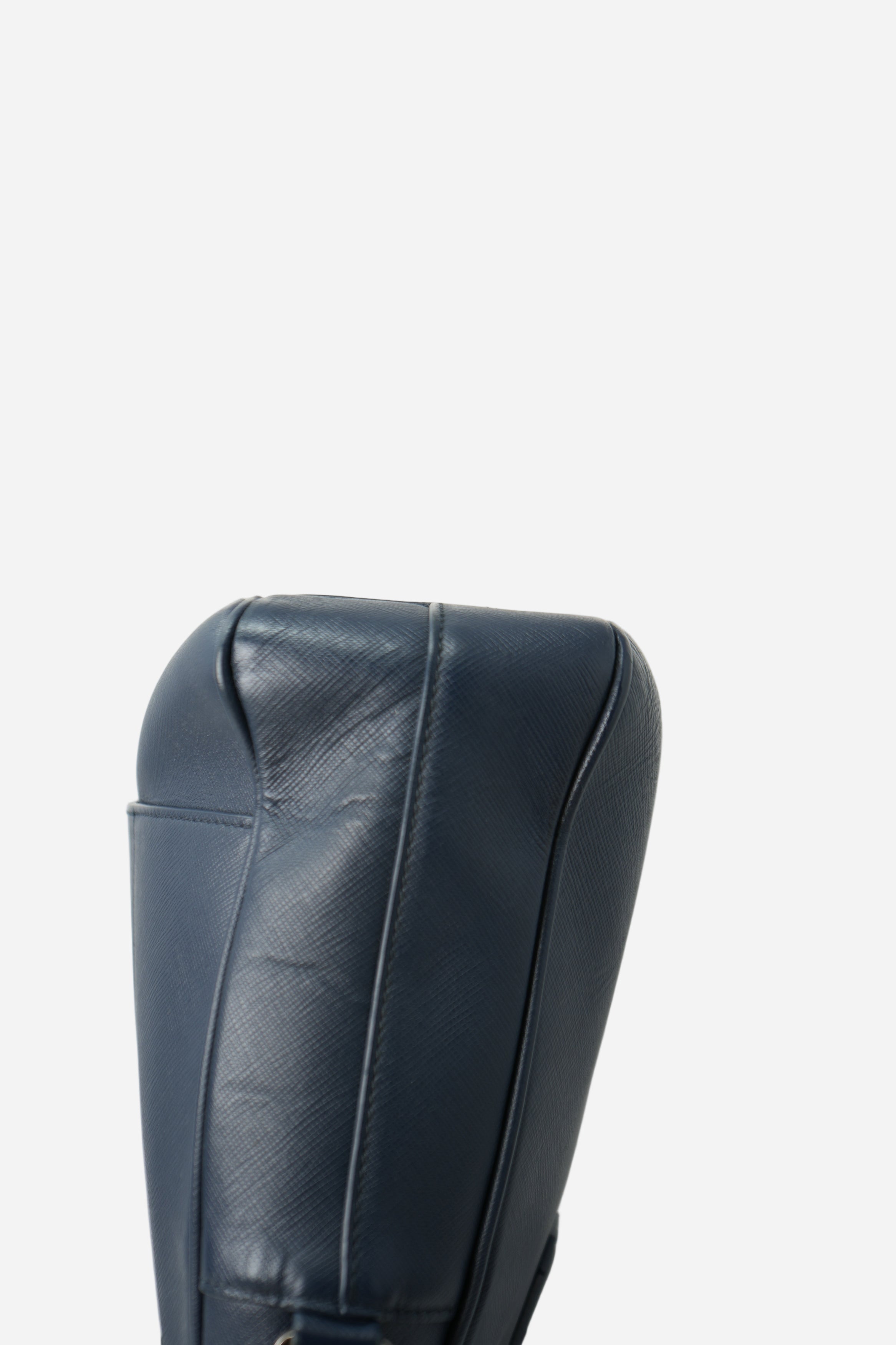 Prada Saffiano Leather Work Bag Navy
