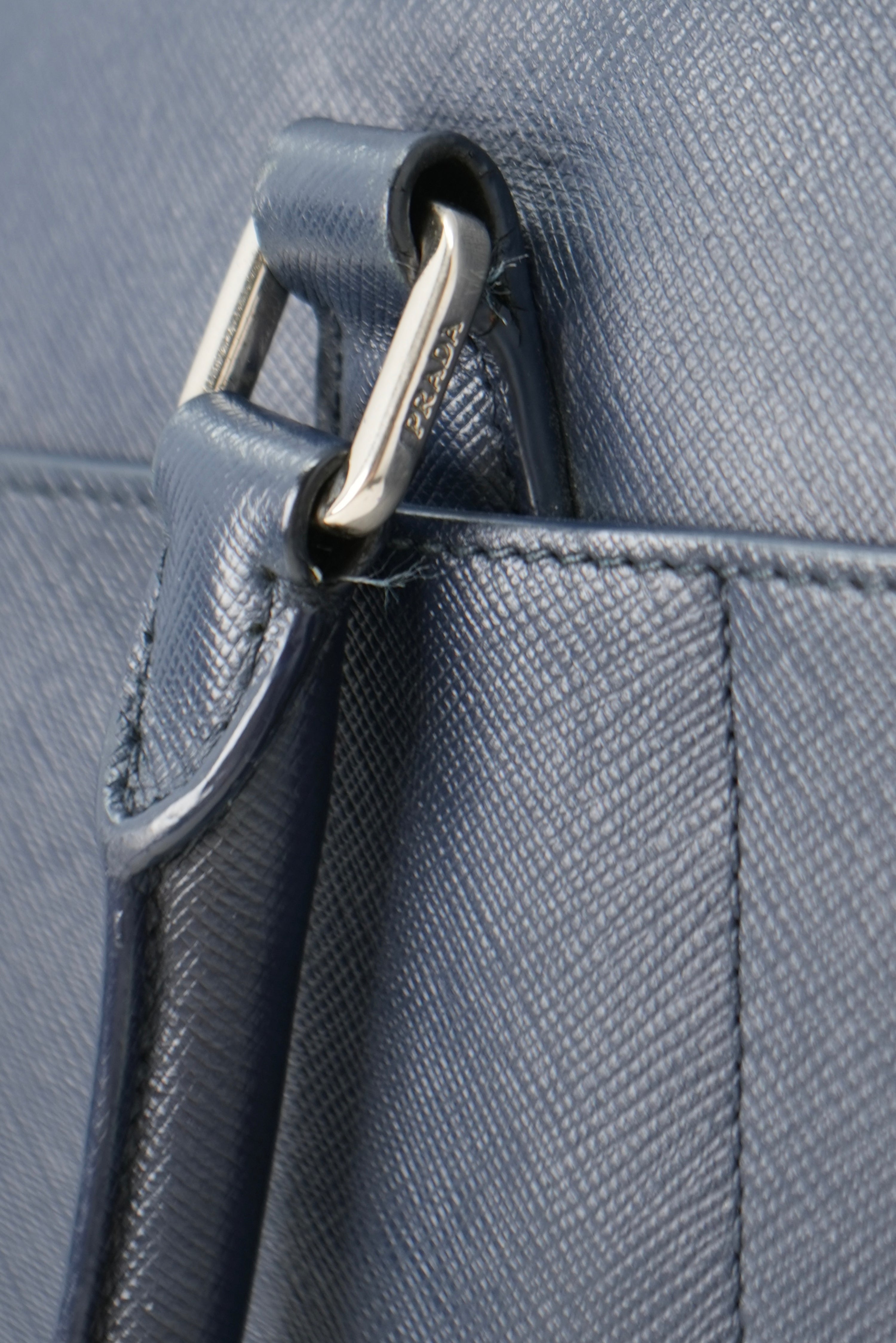 Prada Saffiano Leather Work Bag Navy