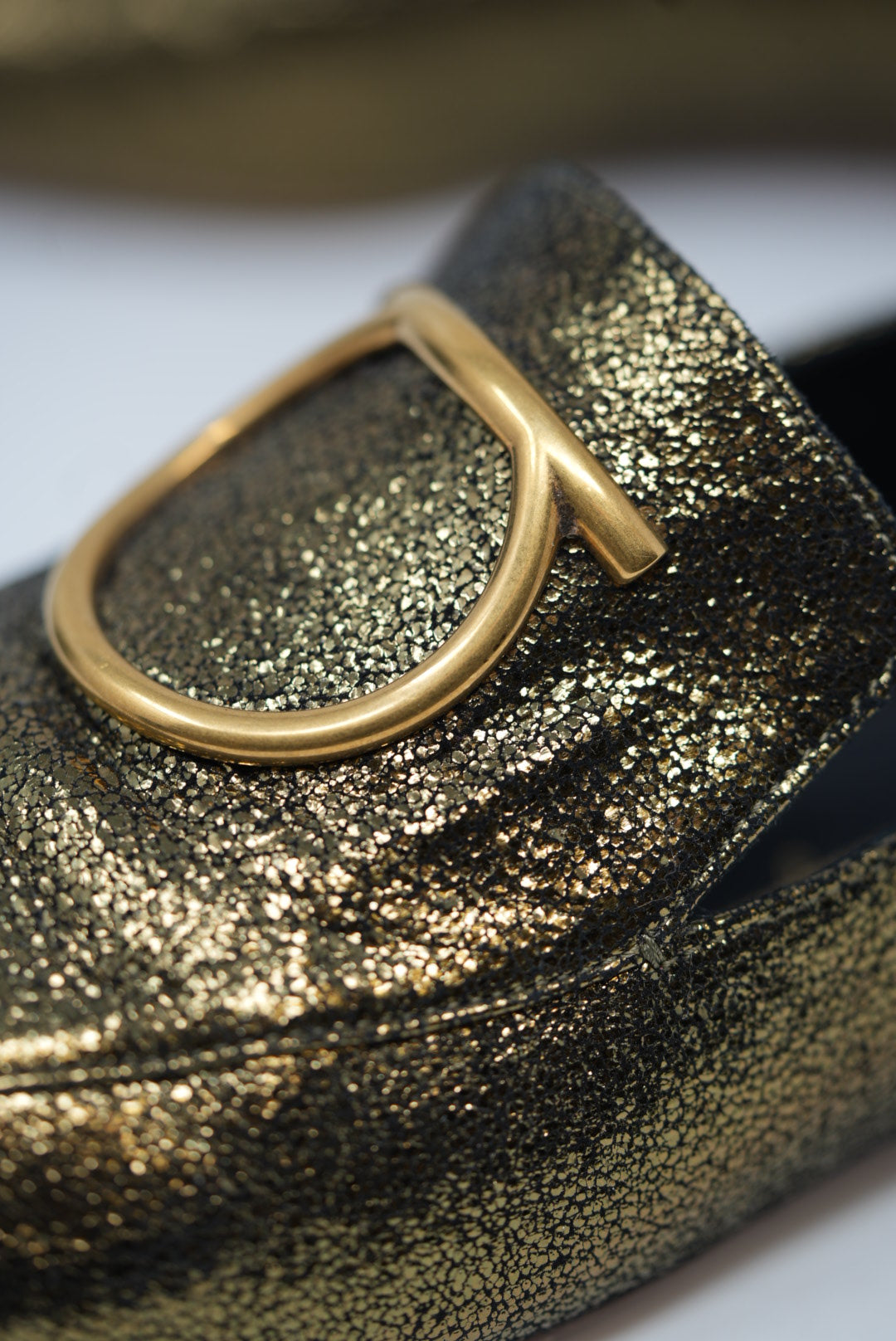 Salvatore Ferragamo Gold Leather Loafer