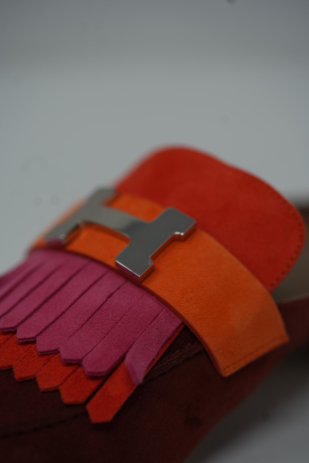 Hermes Doblis Suede Rivoli Mules