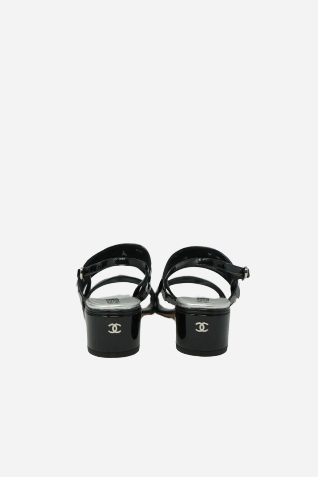 Pre-Owned Chanel Black Sequin Slingback Sandals
