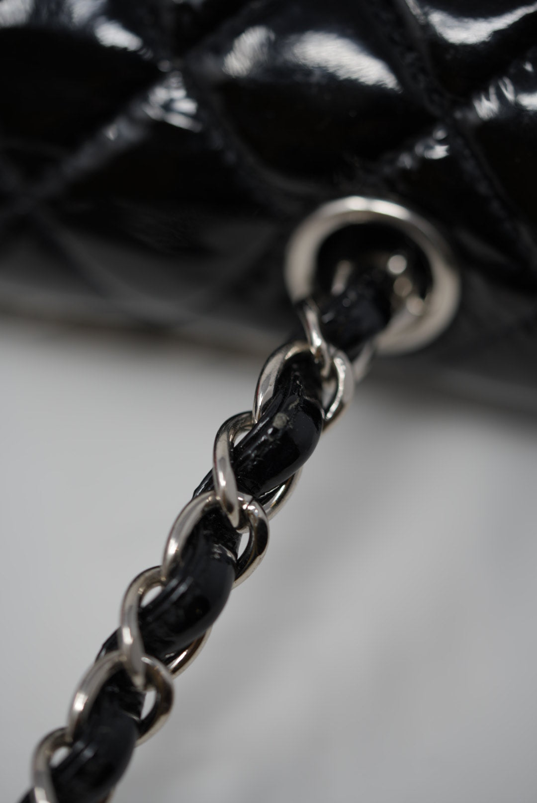 Pre-Owned Chanel Black Medium Patent Classic Double Flap Bag
