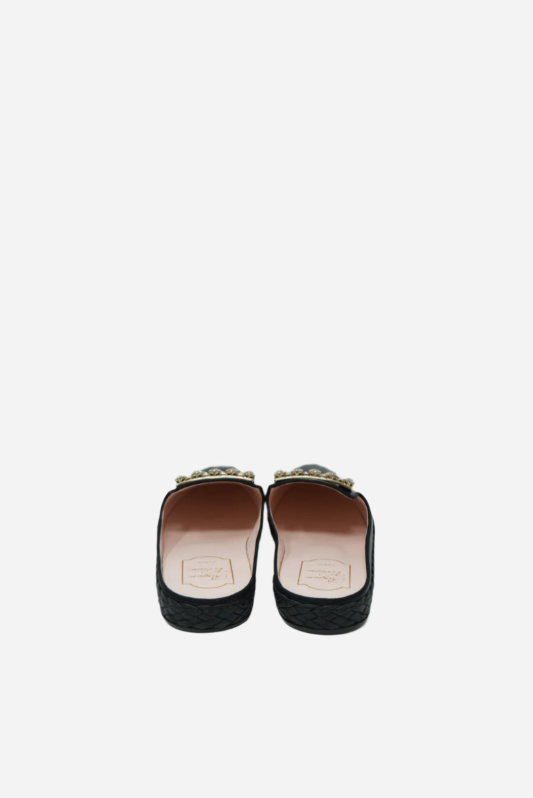 Roger Vivier Black Patent Buckle Mules