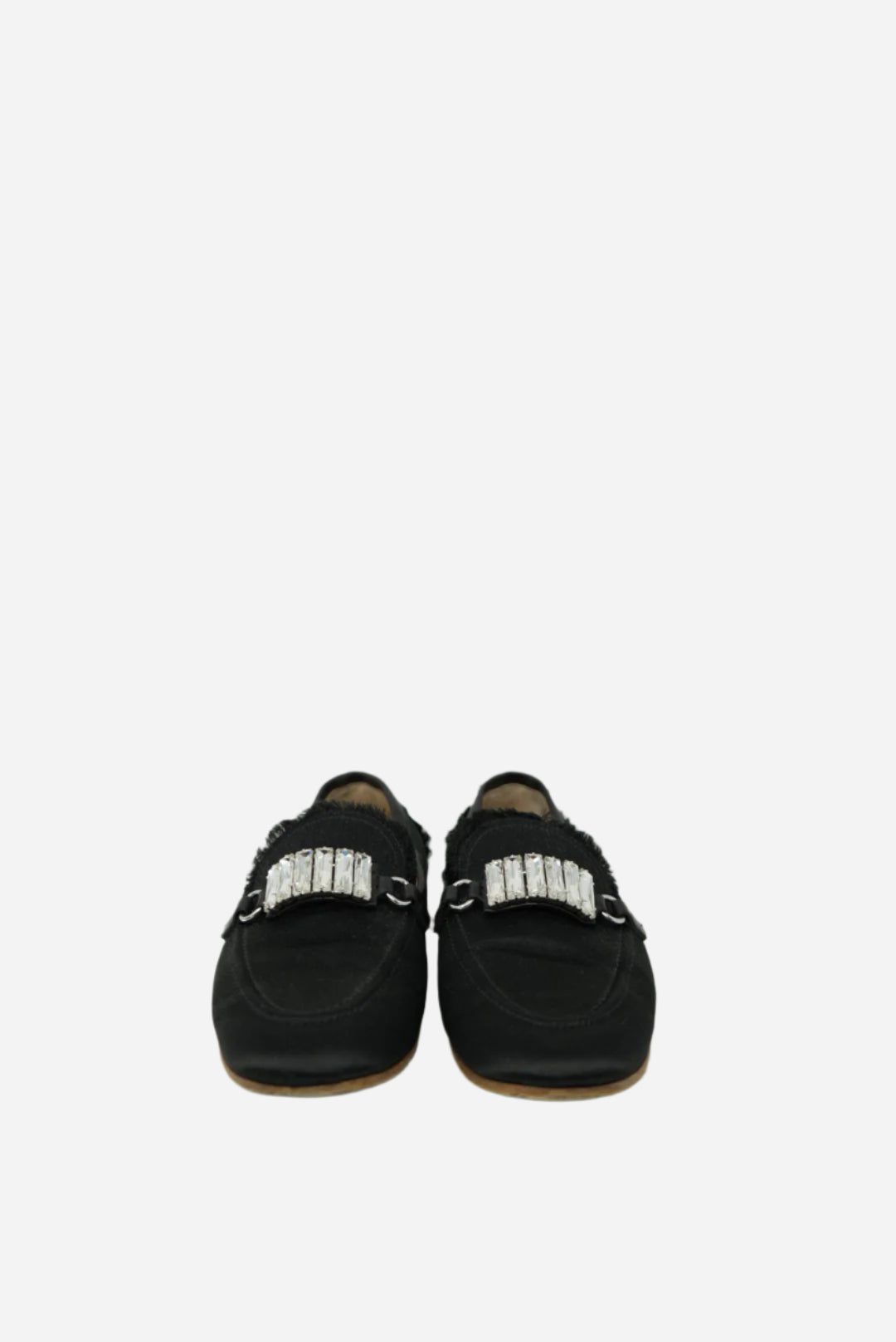 Giuseppe Zanotti Black Satin Crystal Loafer