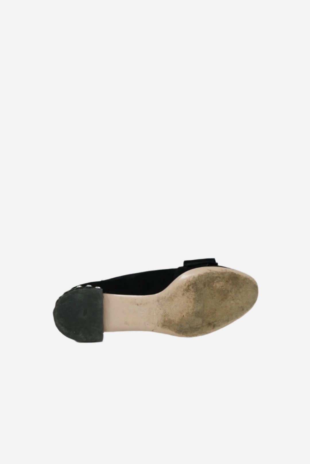 Miu Miu Black Velvet Rhinstone Flats