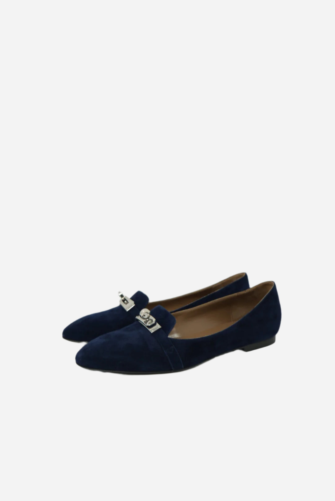 Hermes Blue Velvet Kelly Loafers