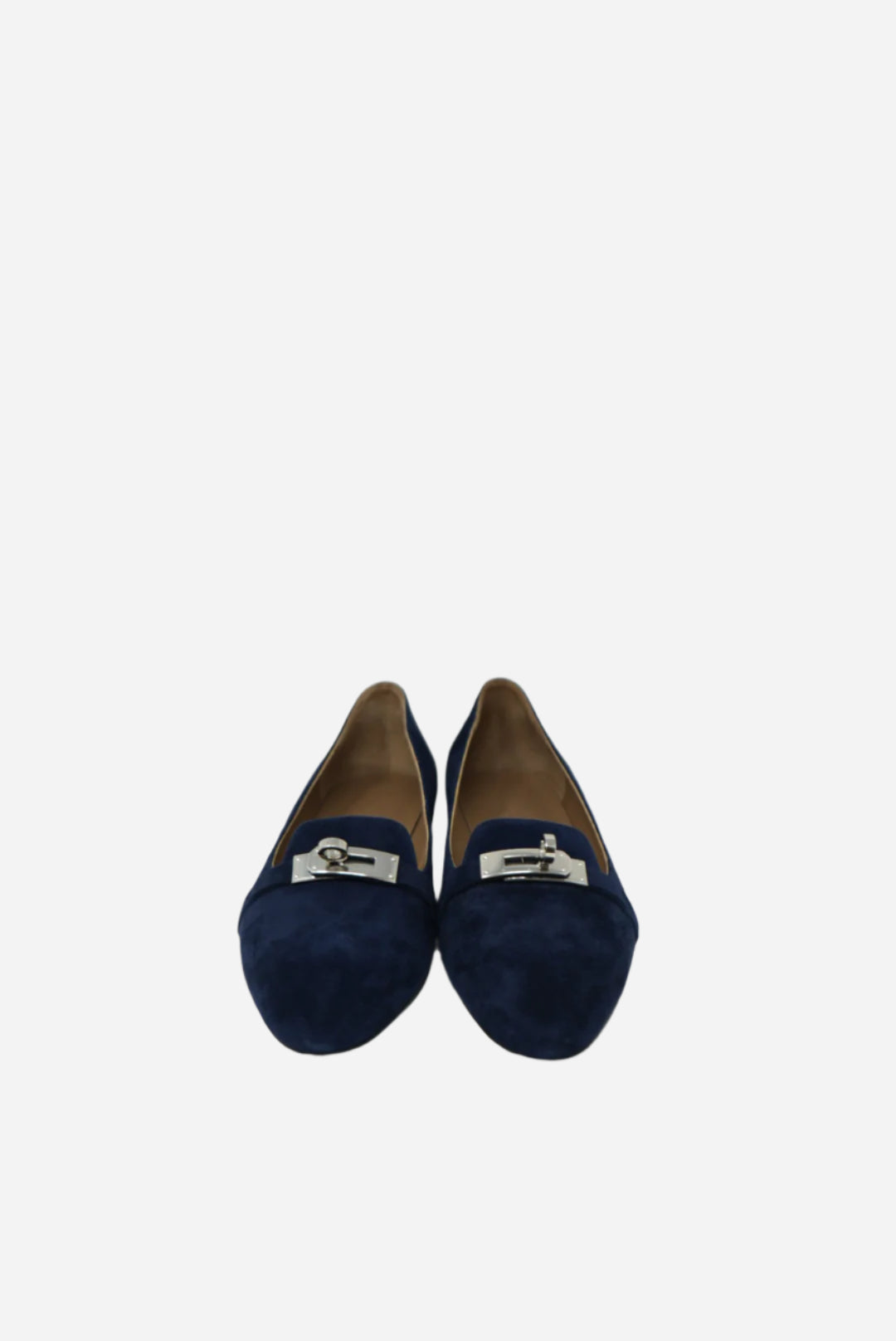 Hermes Blue Velvet Kelly Loafers