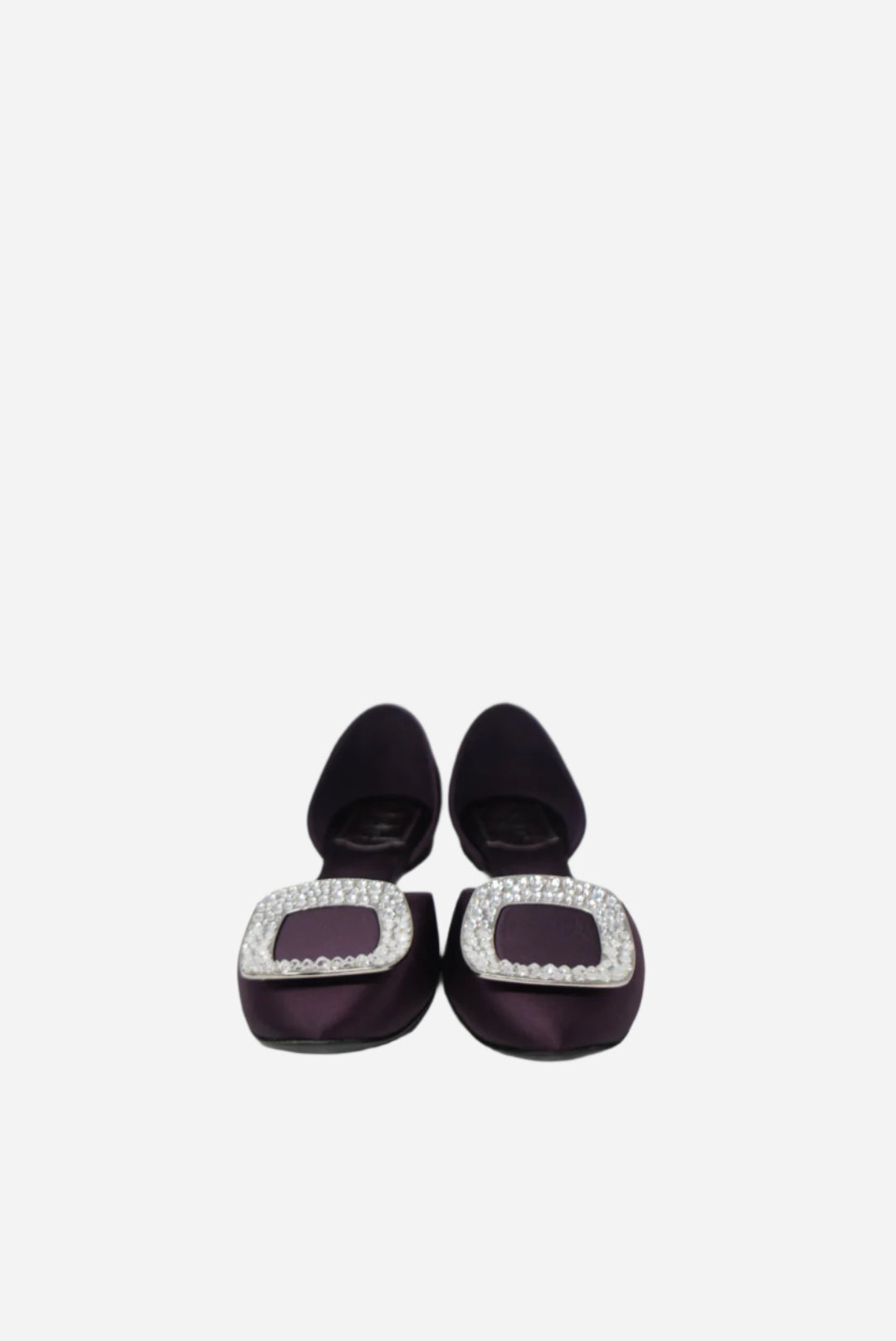 Roger Vivier Purple Satin Crystal Flats