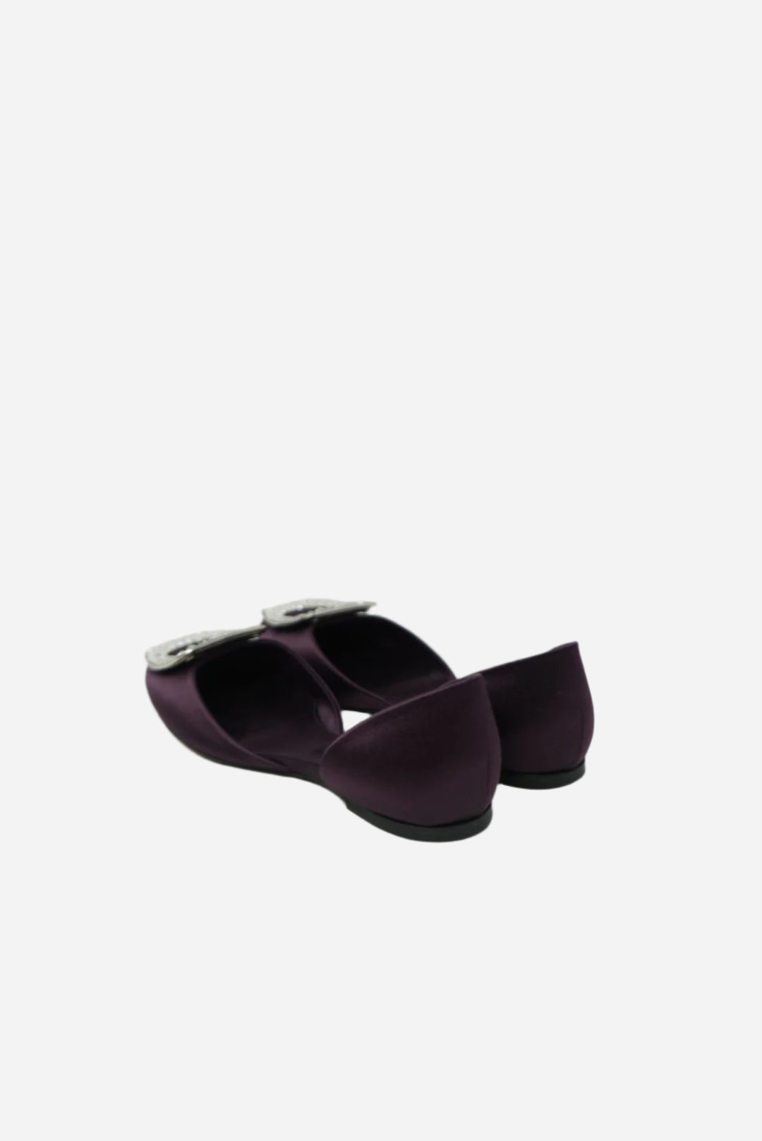 Roger Vivier Purple Satin Crystal Flats