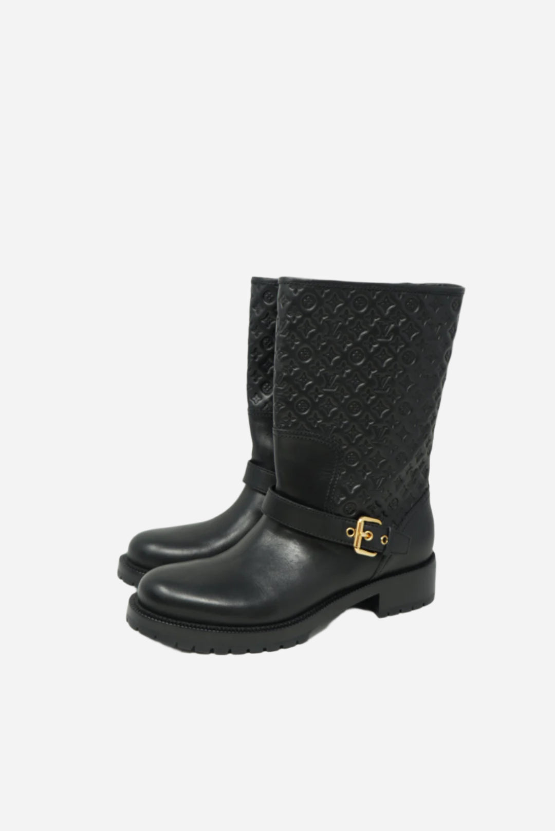 Louis Vuitton Black Monogram Leather Boots
