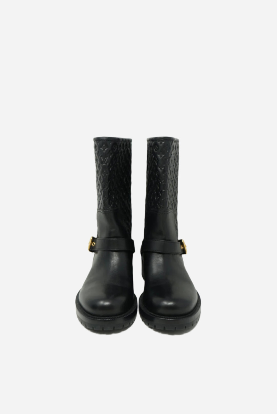 Louis Vuitton Black Monogram Leather Boots