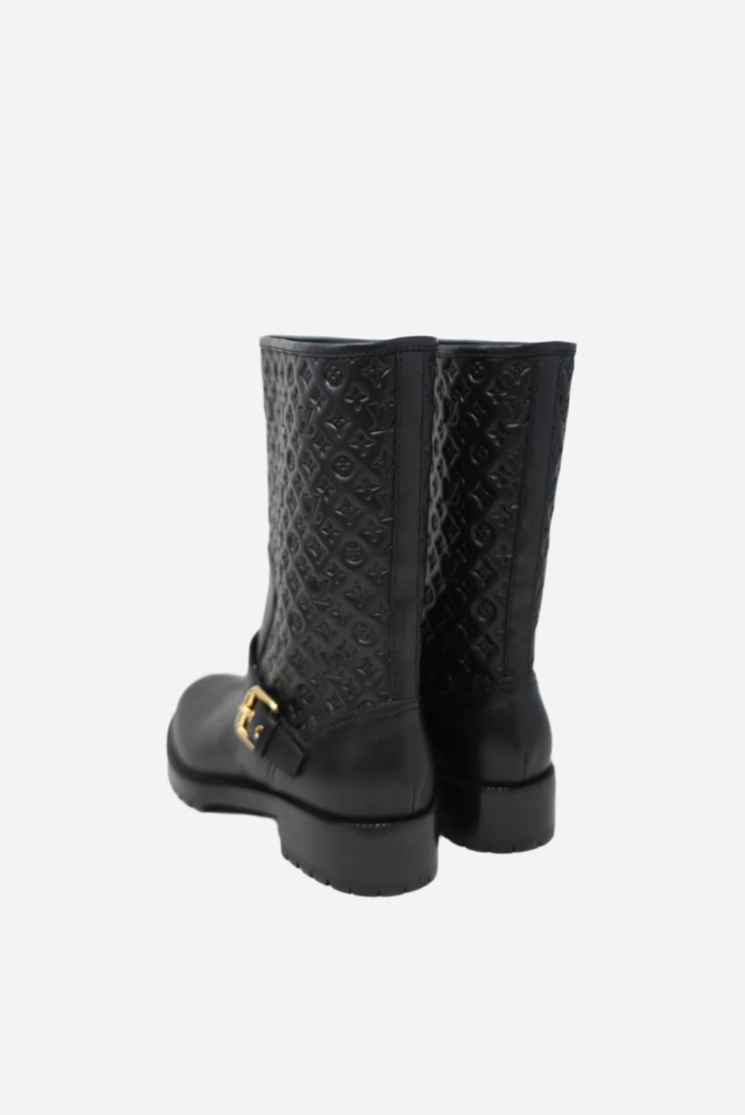 Louis Vuitton Black Monogram Leather Boots