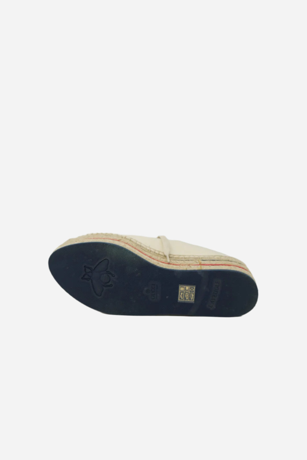 Gucci White Canvas Printed Flatform Espadrilles