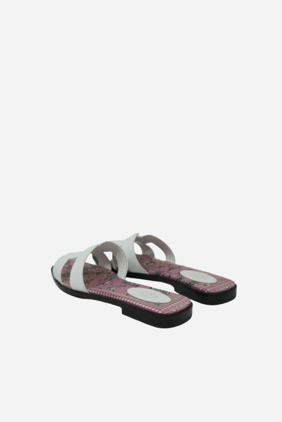 Hermes White Oran Sandals