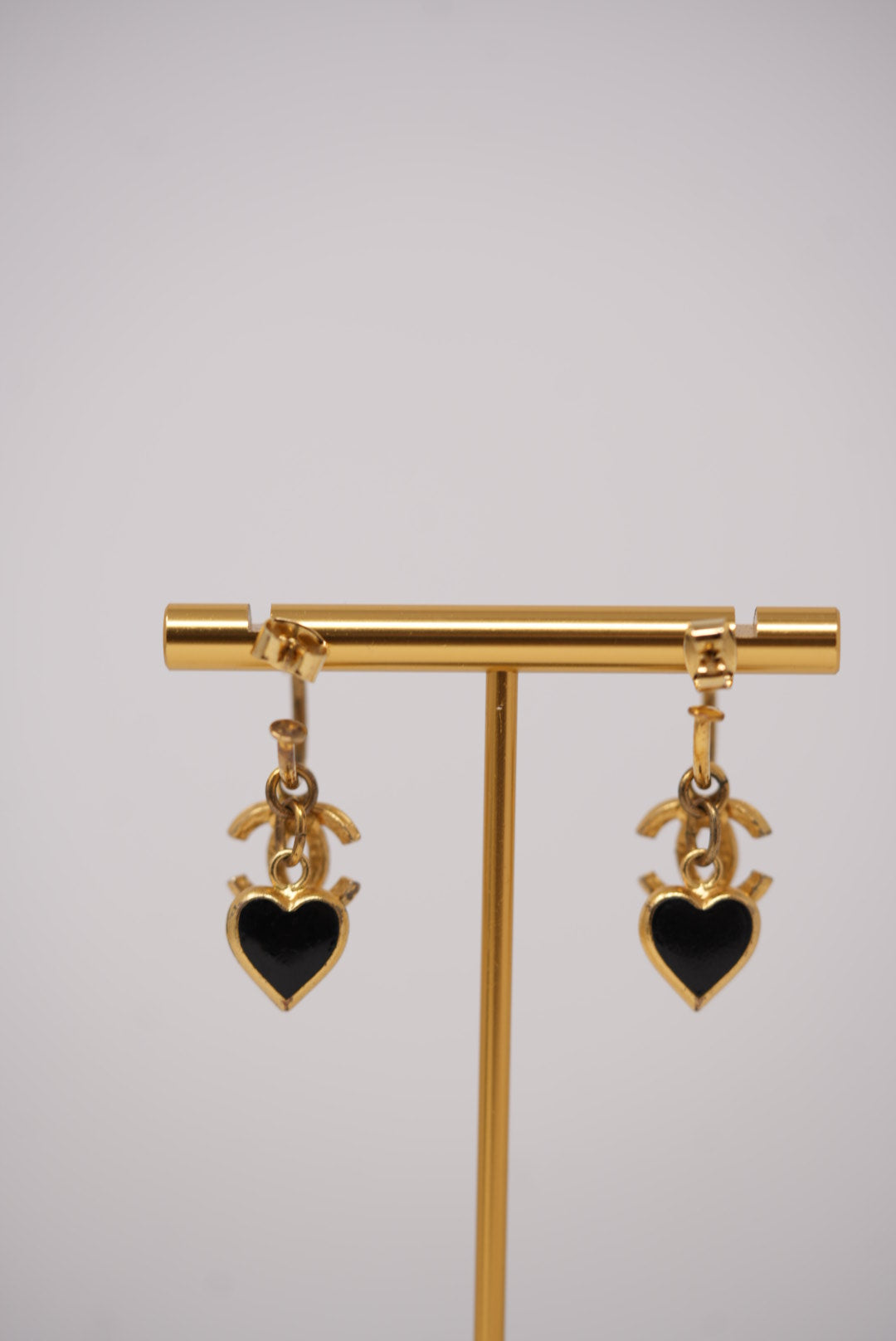 Pre-Owned Chanel Heart&CC Logo Earrings 2002