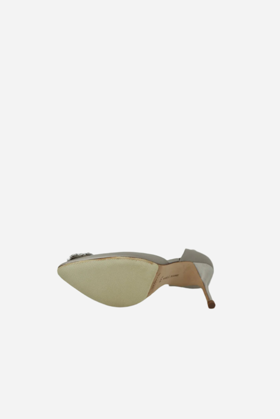 Manolo Blahnik Light Grey Satin Pumps