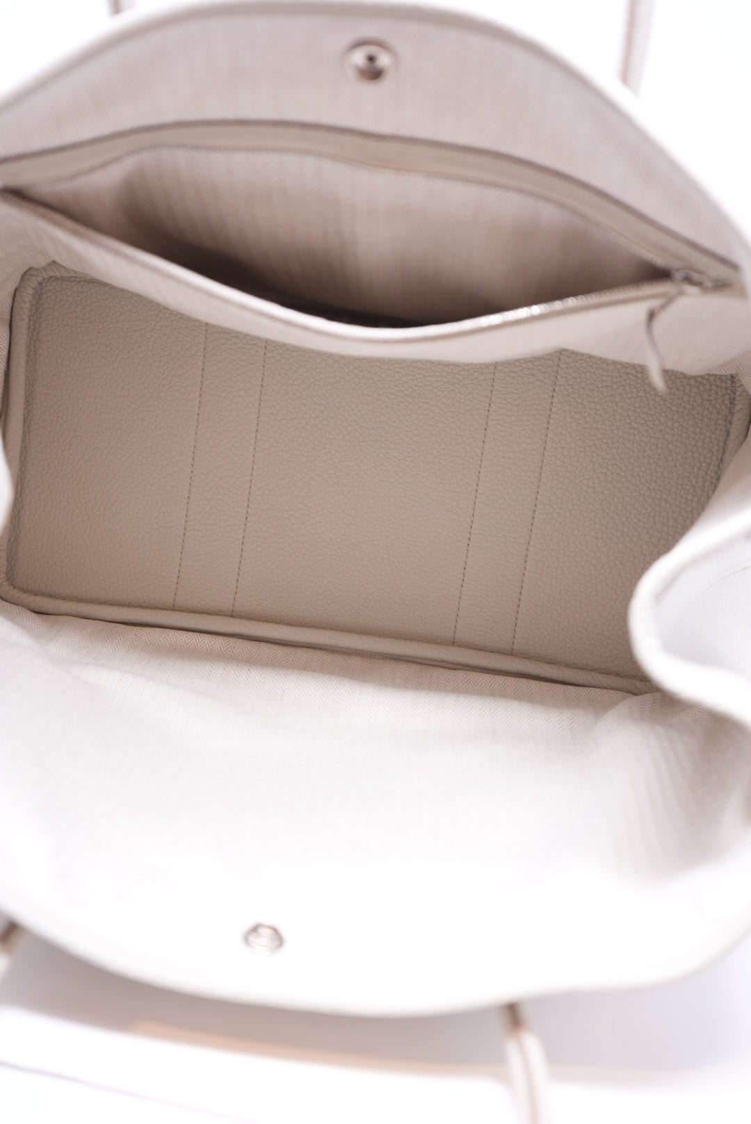 Hermes Garden Party TC Leather White