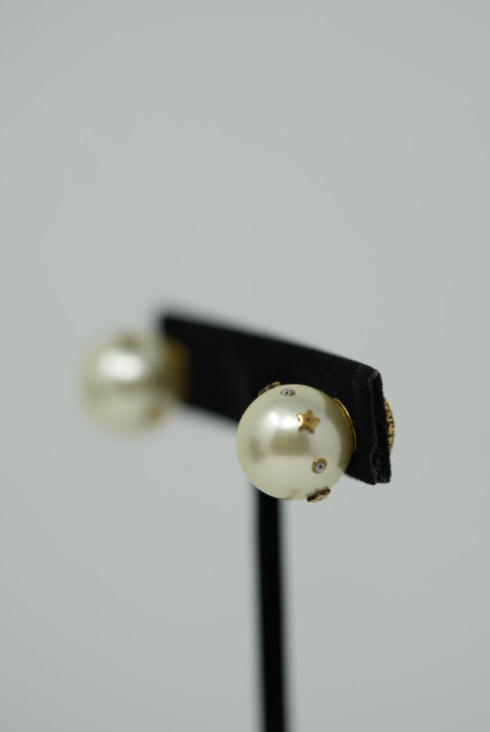 Dior Faux Pearl J'adior Tribal Earrings