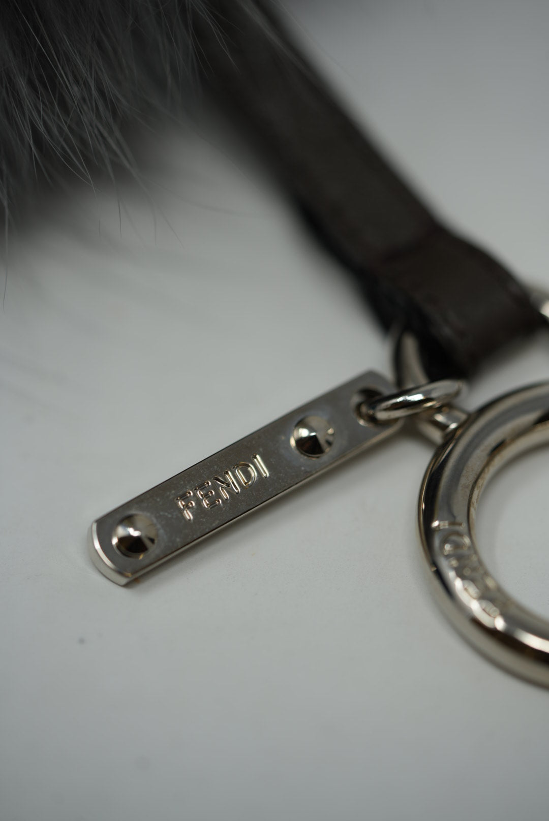 Fendi Fox Fur Charm Grey/Yellow