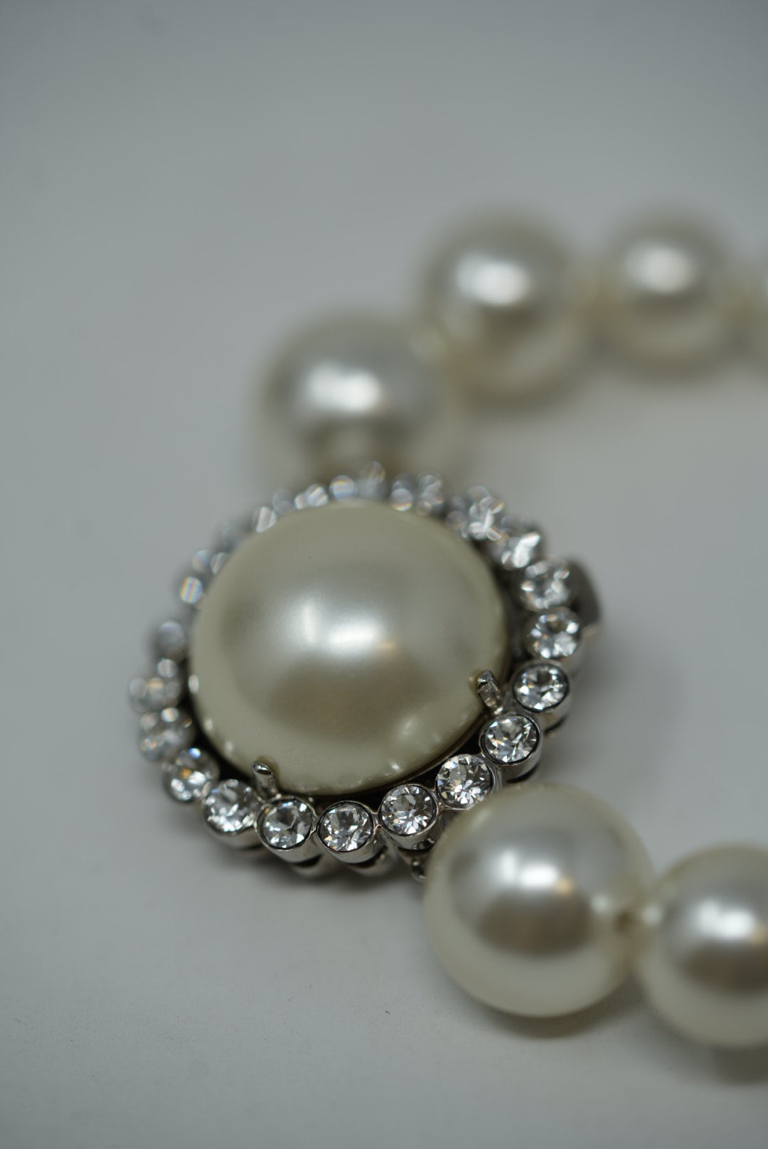 Miu Miu Faux Pearl Rhinestone Bracelet