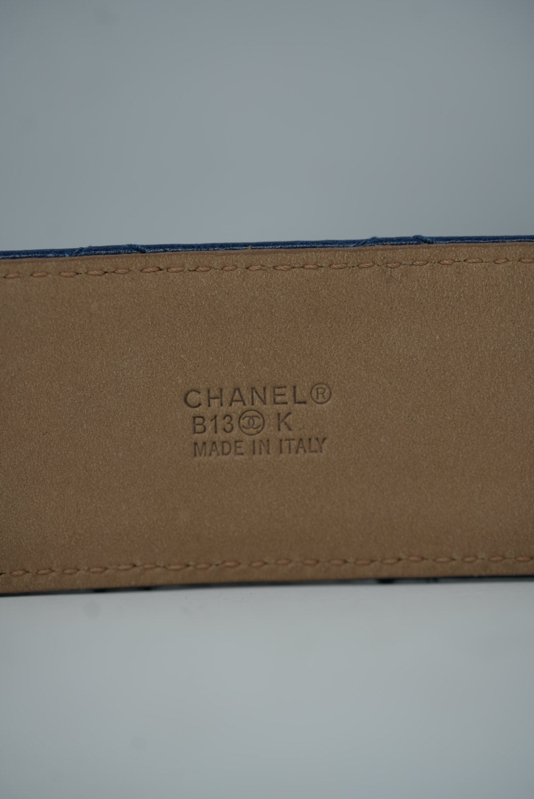 Pre-Owned Chanel Blue Leather CC Buckle Belt