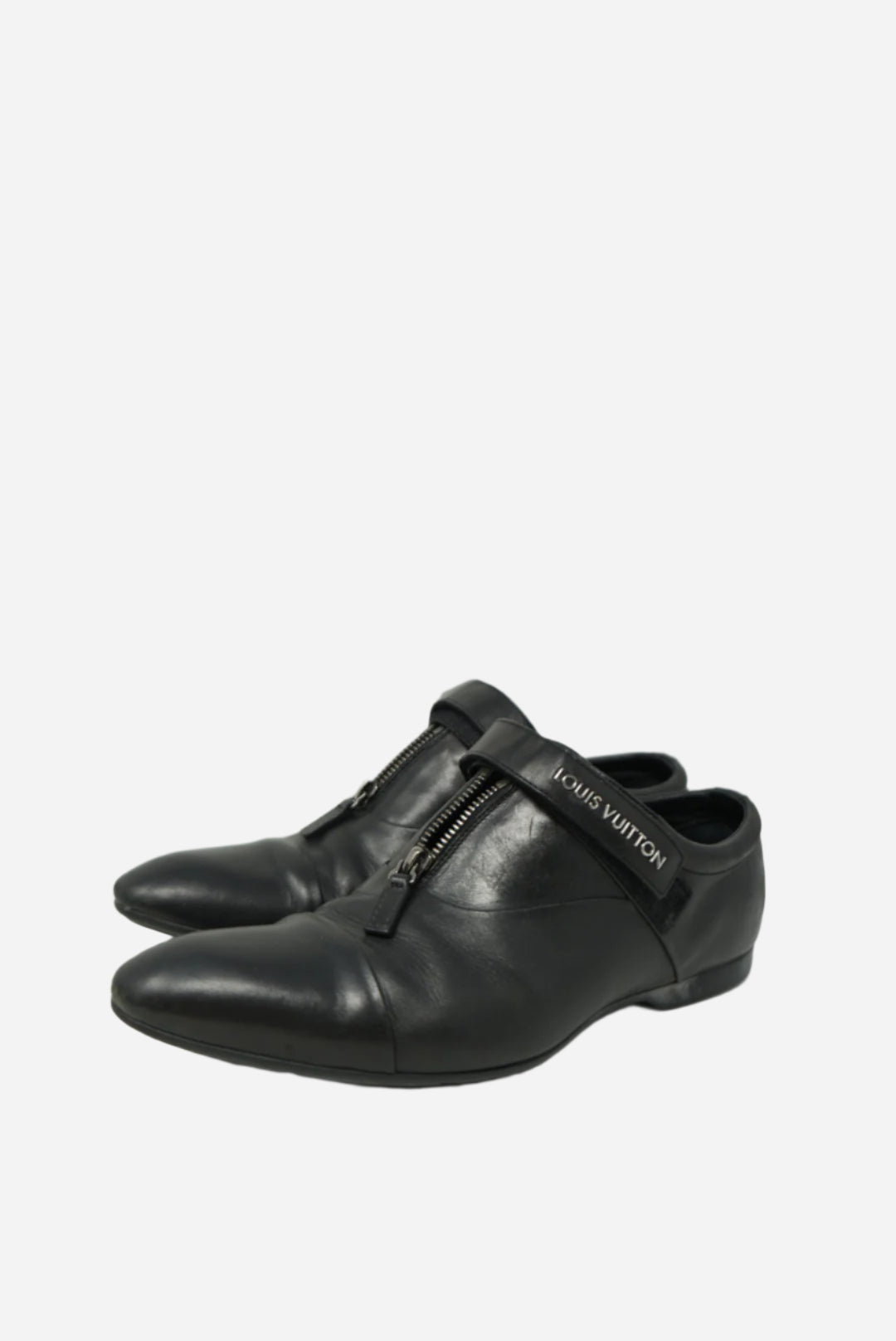 Louis Vuitton Black Leather Zip Up Derby