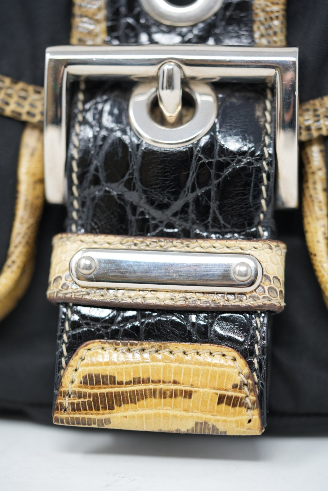 Prada Nylon/Lizard/Alligator Embossed Bag 2004