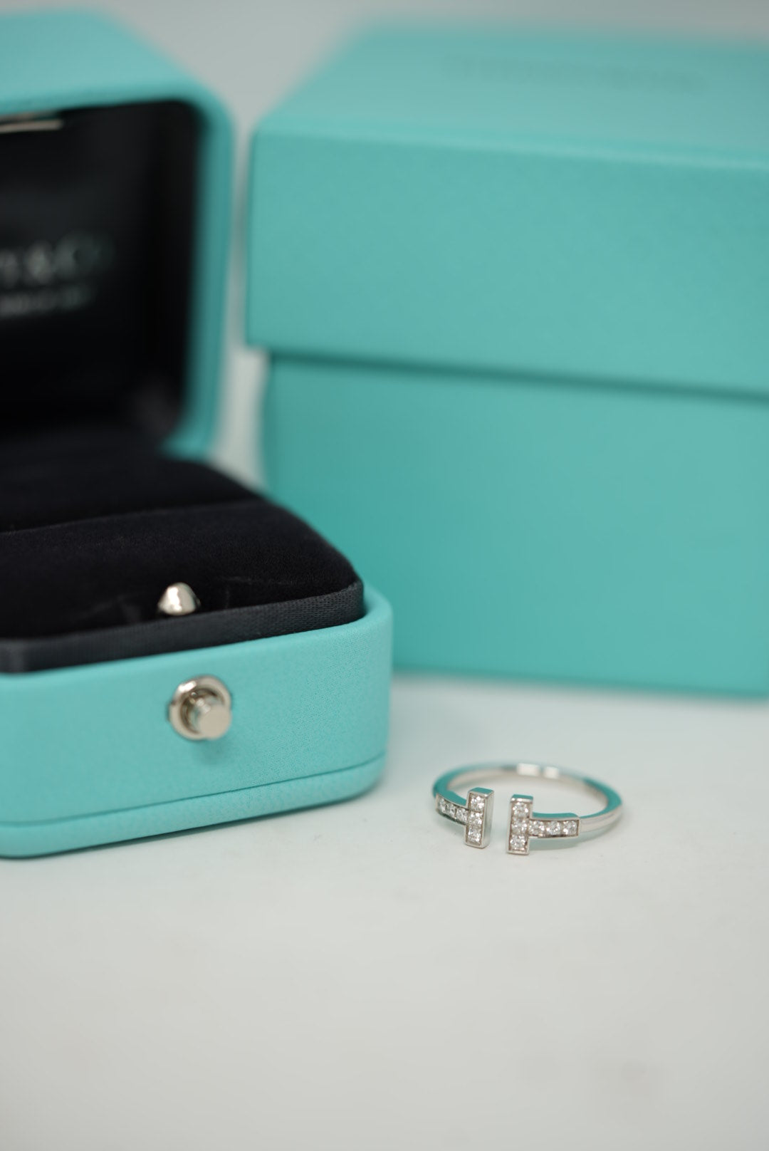 Tiffany T Diamond Wire Ring #5 White Gold