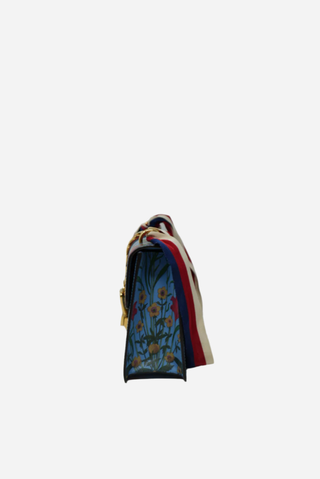 Gucci Blue Floral Print Sylvie Handbag