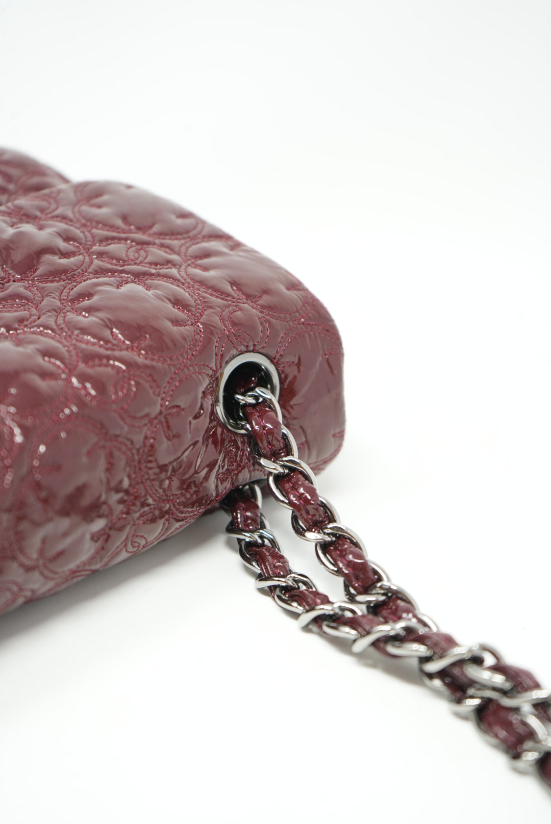 Pre-Owned Chanel Patent Flap Bag Red 2008-2009