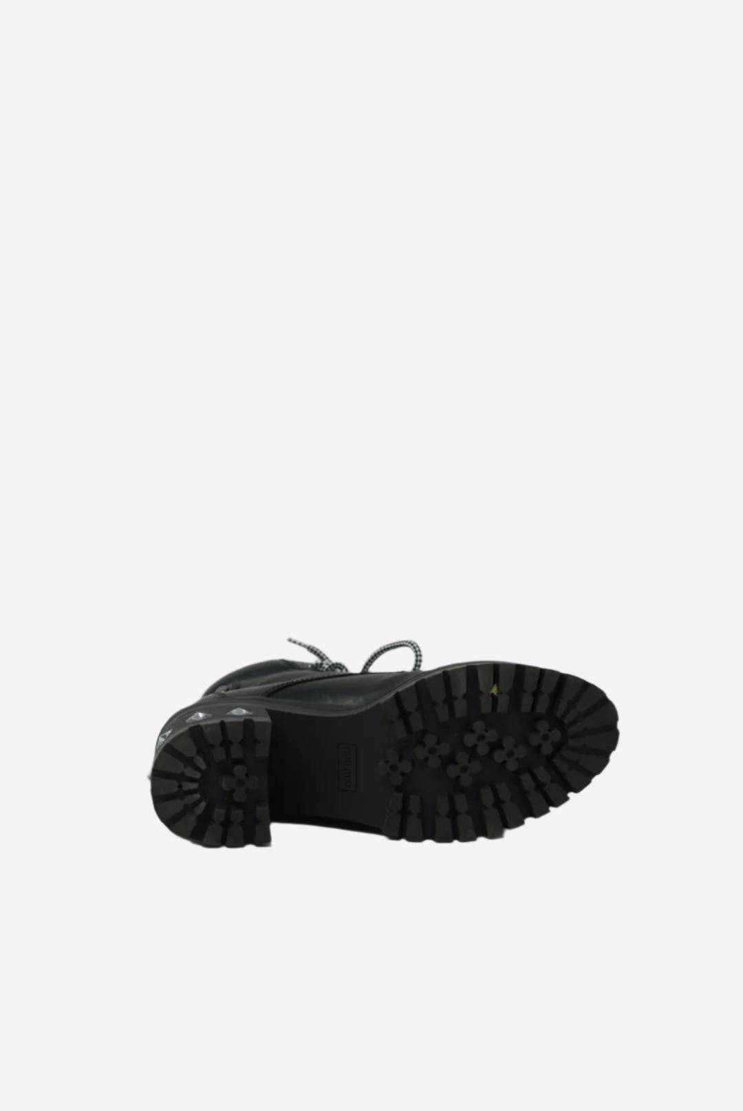 Miu Miu Lace Up Rhinestone Studded Boots
